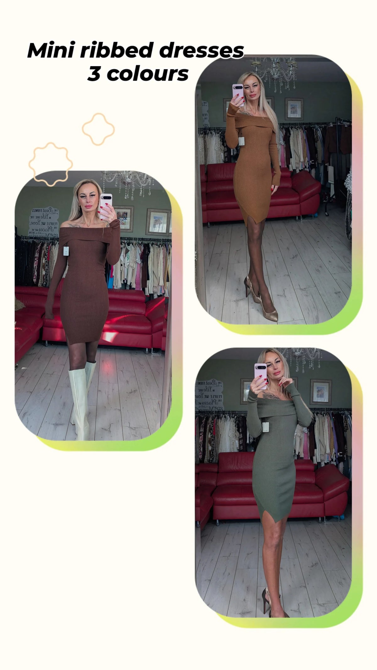 Ribbed Mini Dresses