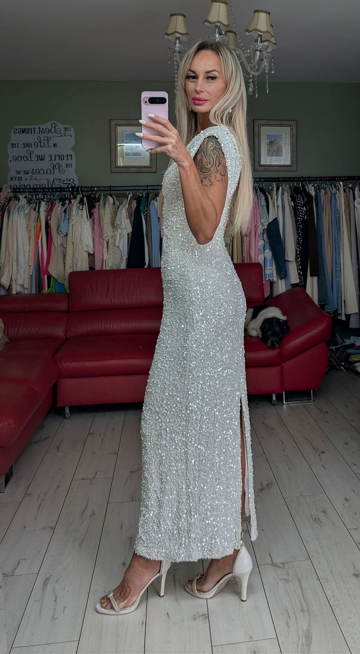 Velvet Sequin Long Dress France