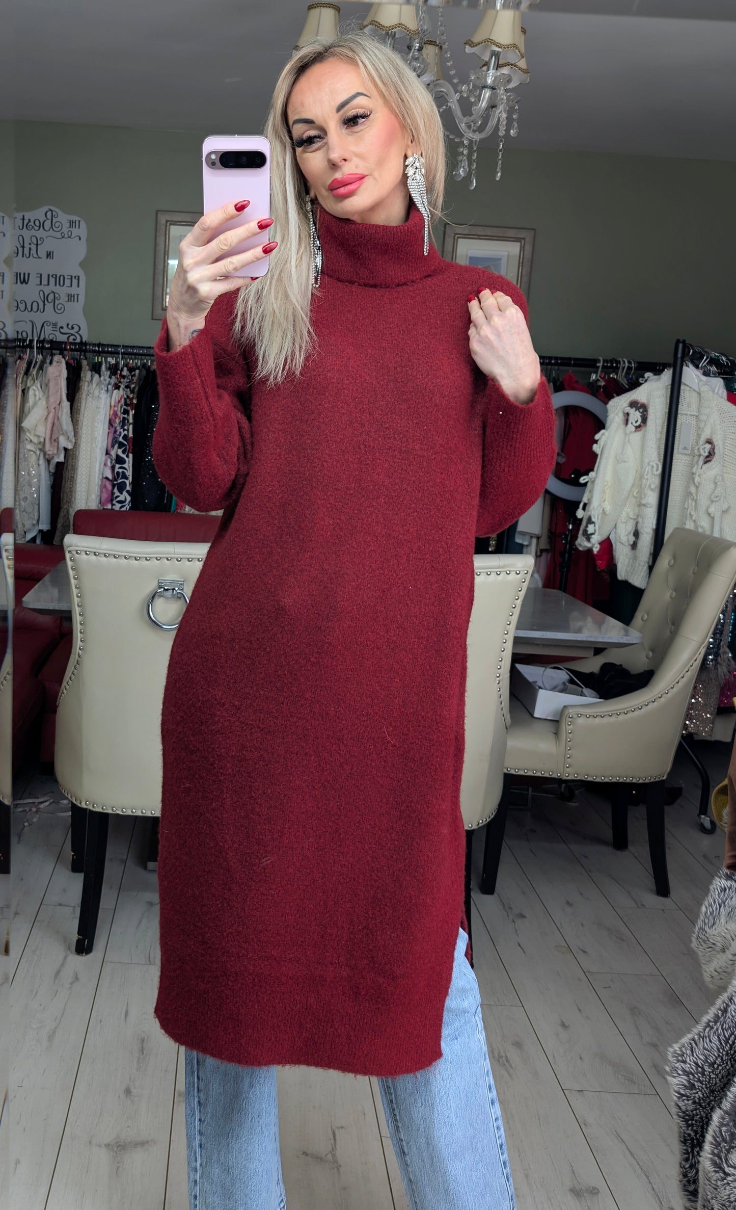 Knitted Soft And Warm Dress - Sweater