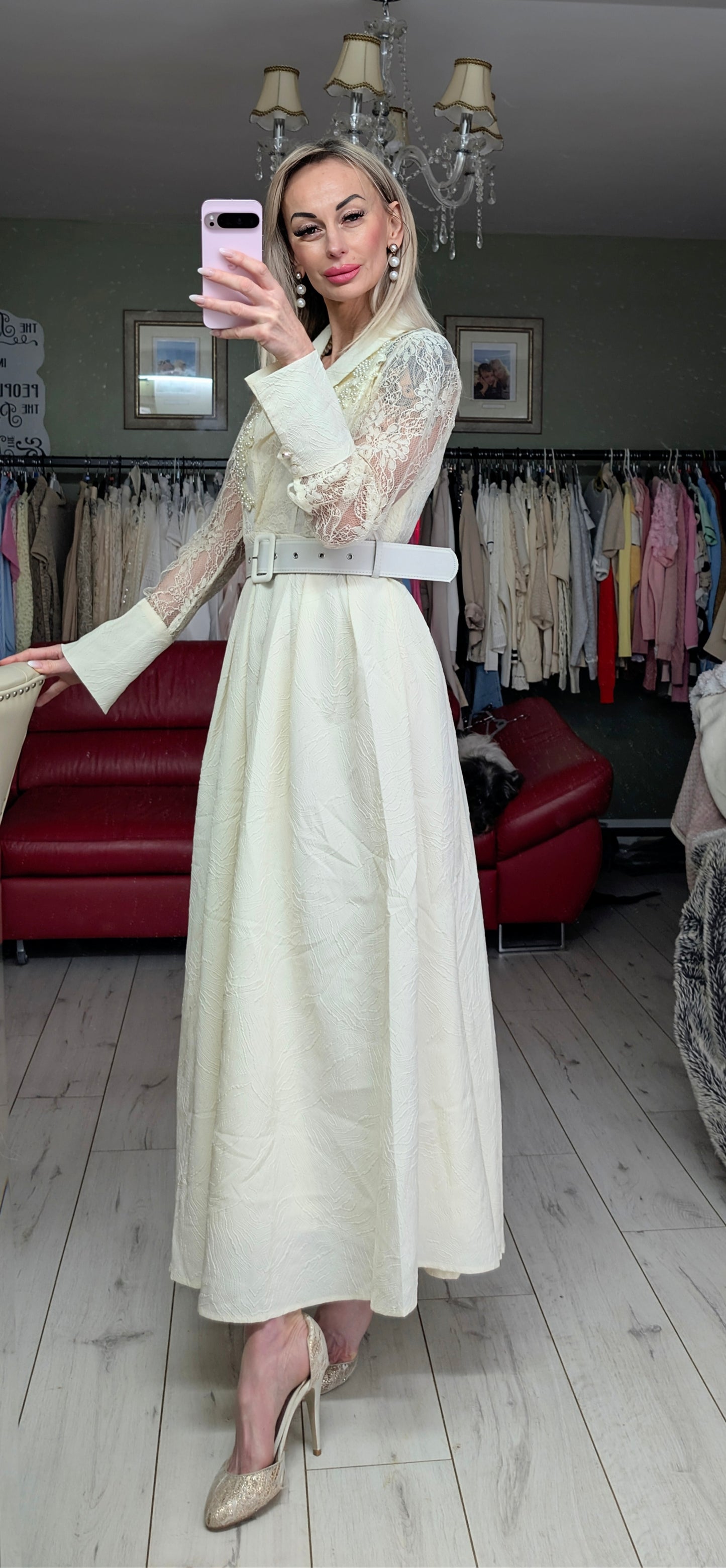 Cream Elegant Maxi Dress
