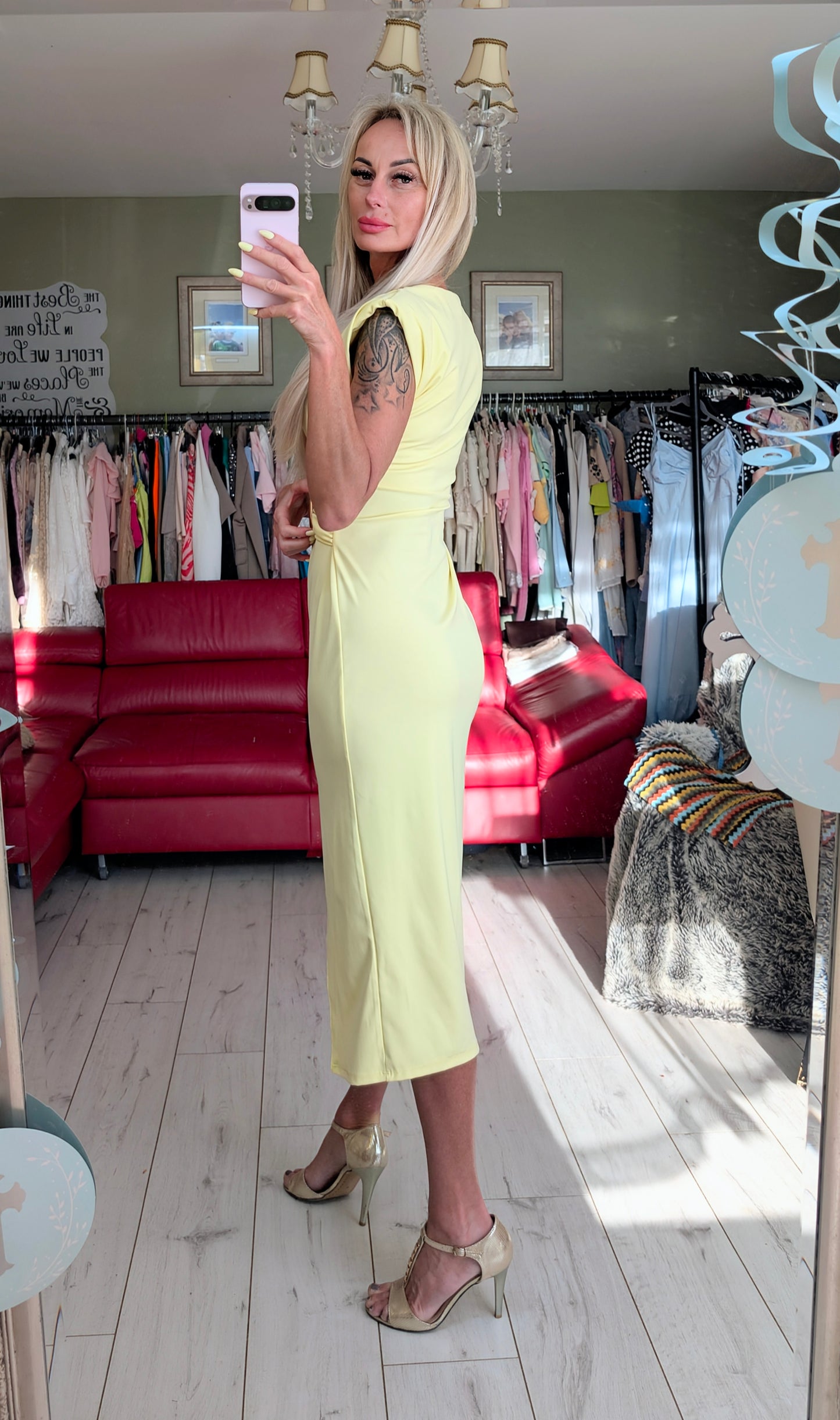 Yellow Midi Classic Dress