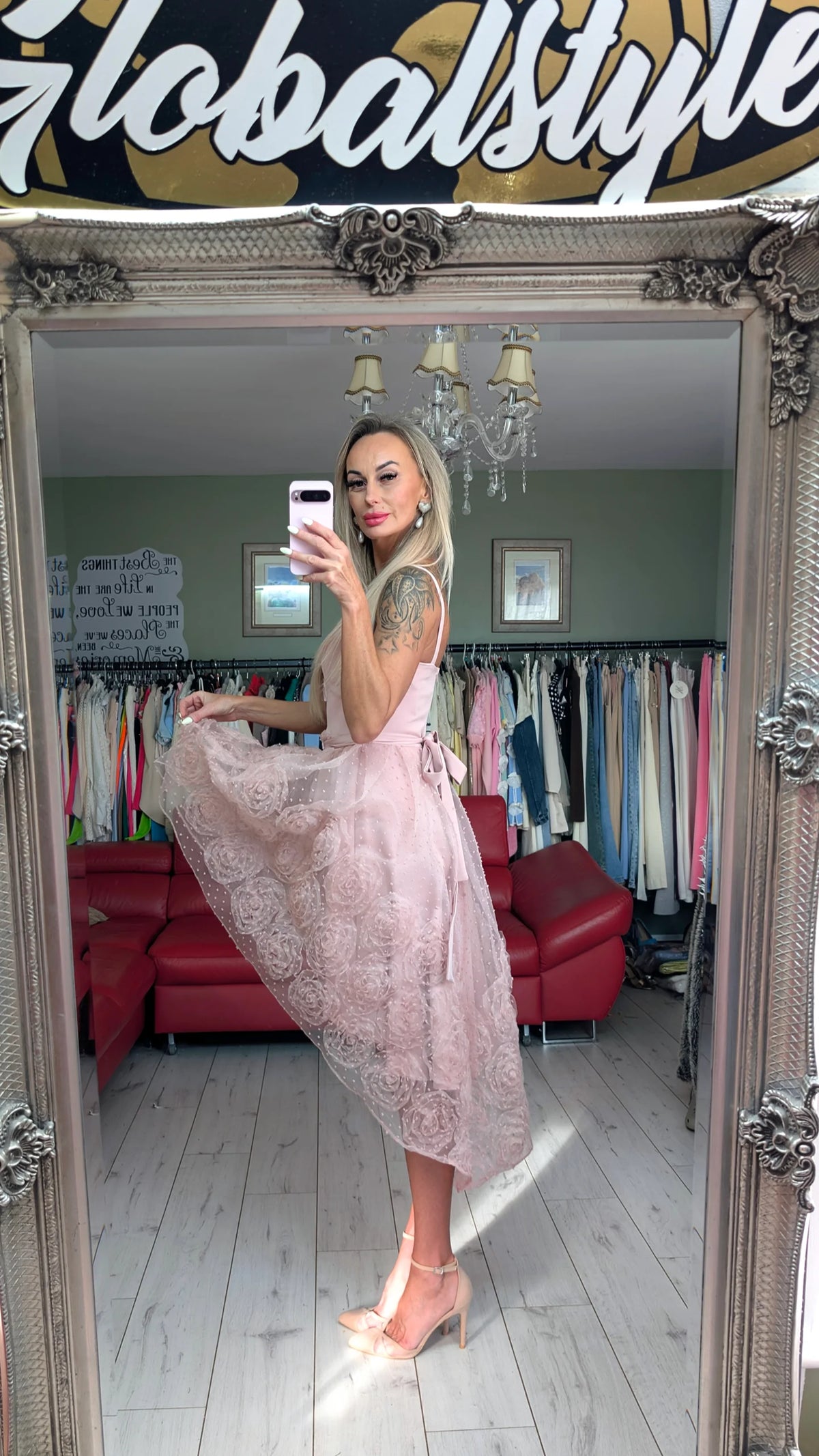 Roses 3D Asymmetric Occasional Dress