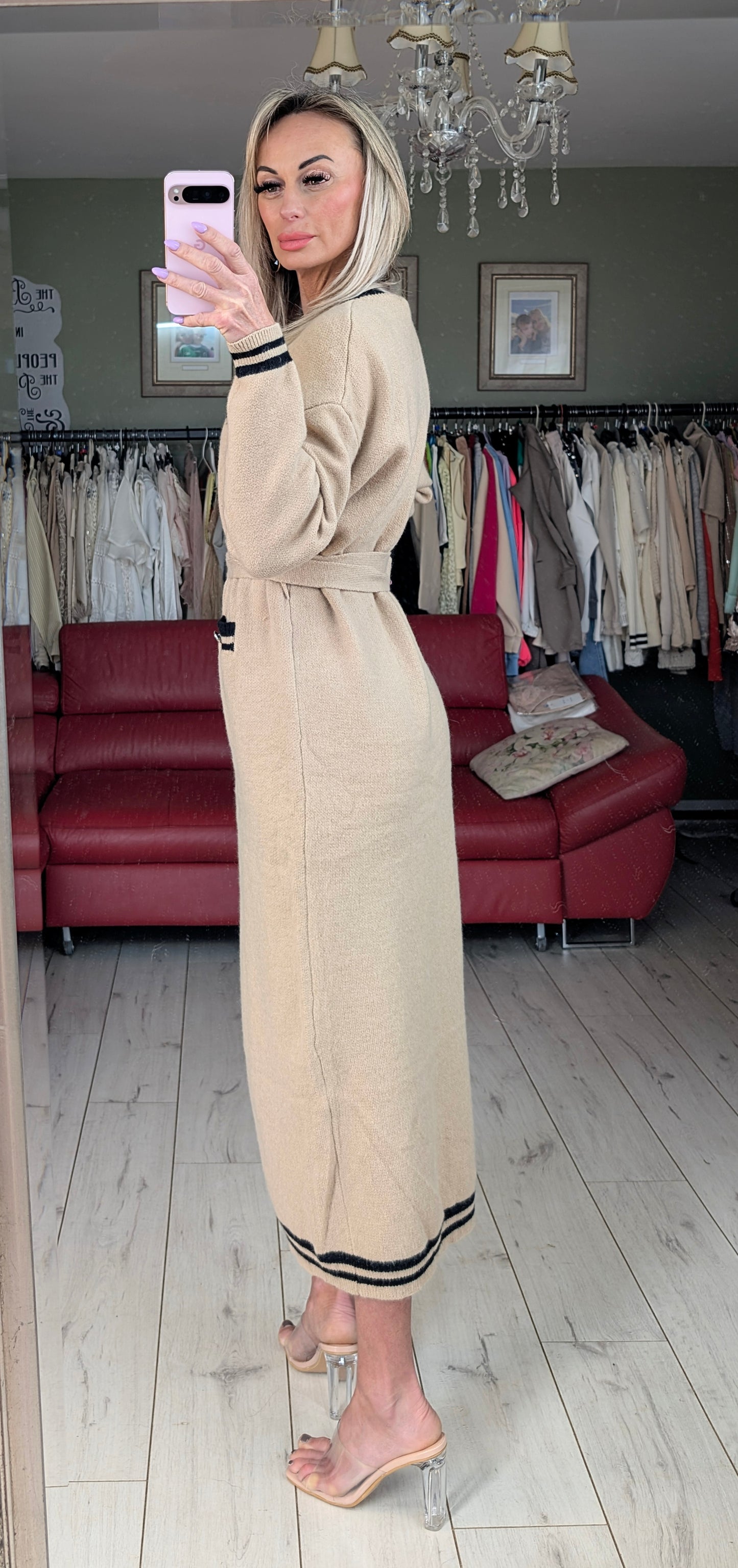 Long Cardigan With Belt