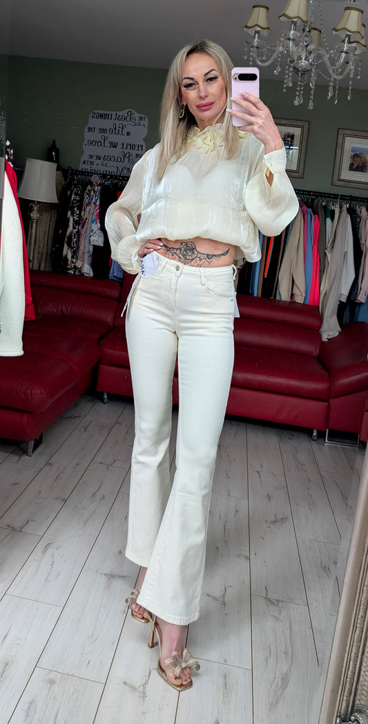 Denim Flared Trousers