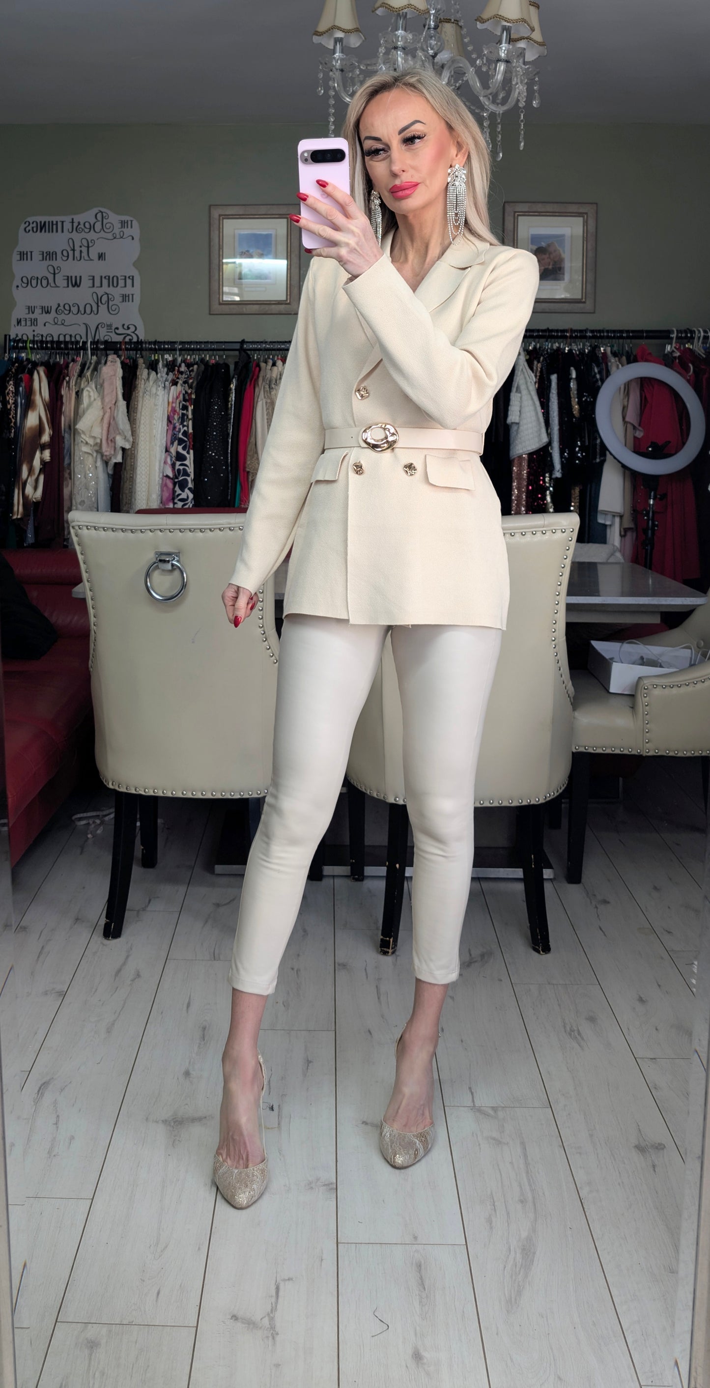 Knitted Blazer With Gold Details