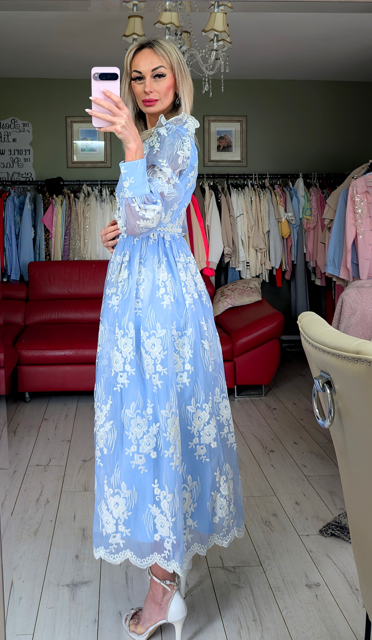Baby Angel Blue With White Flowers