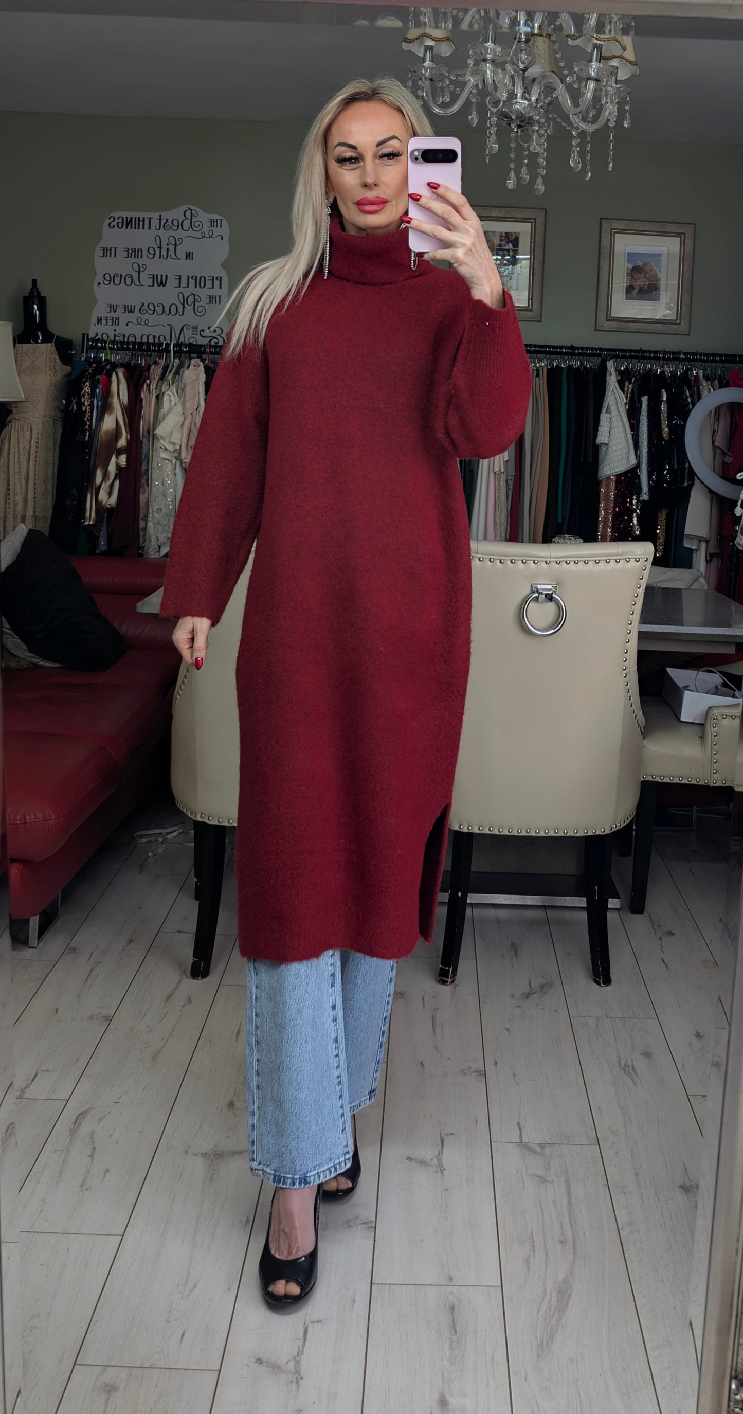 Knitted Soft And Warm Dress - Sweater