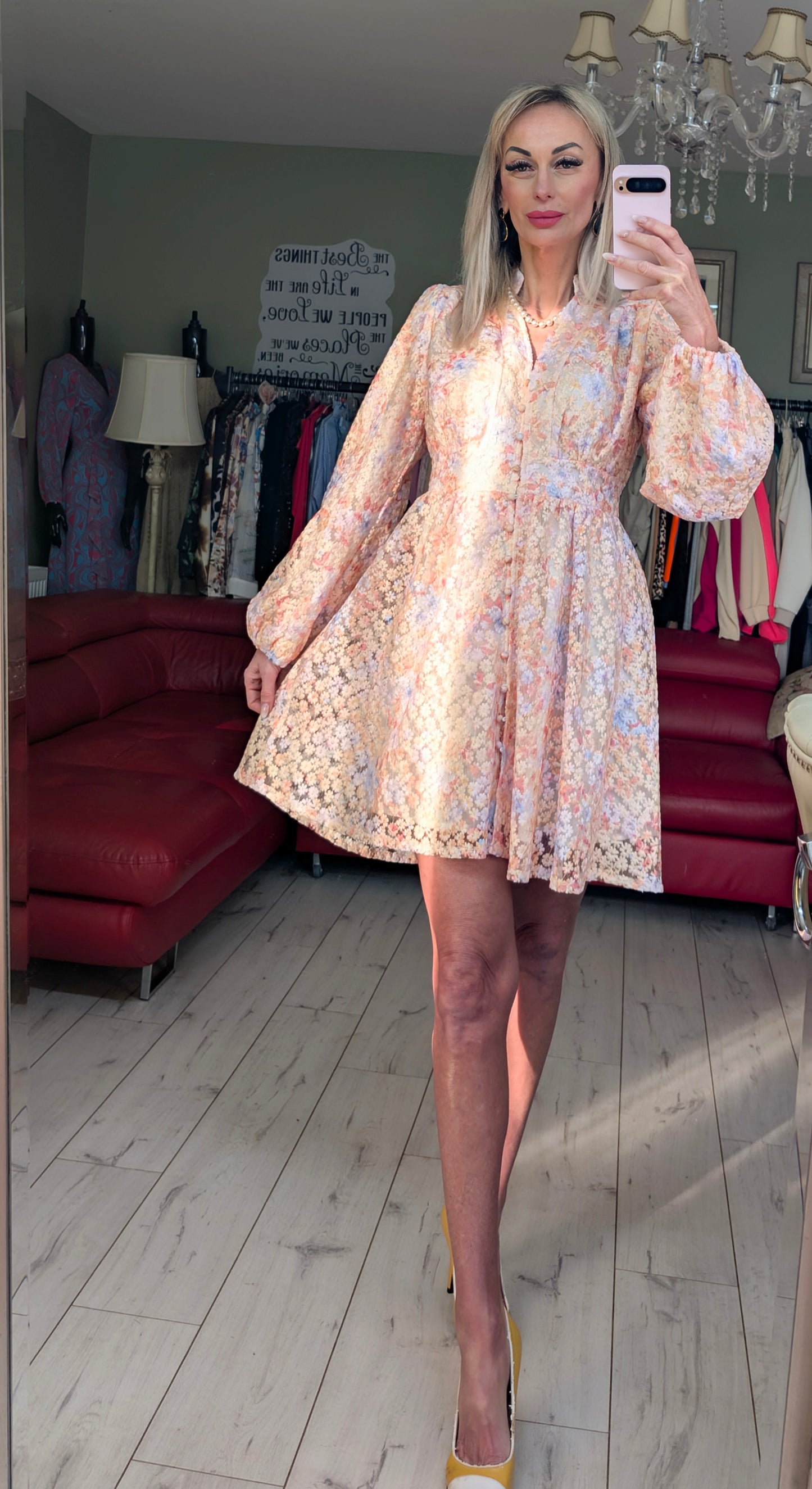 Romantic Mini Dress Flowers