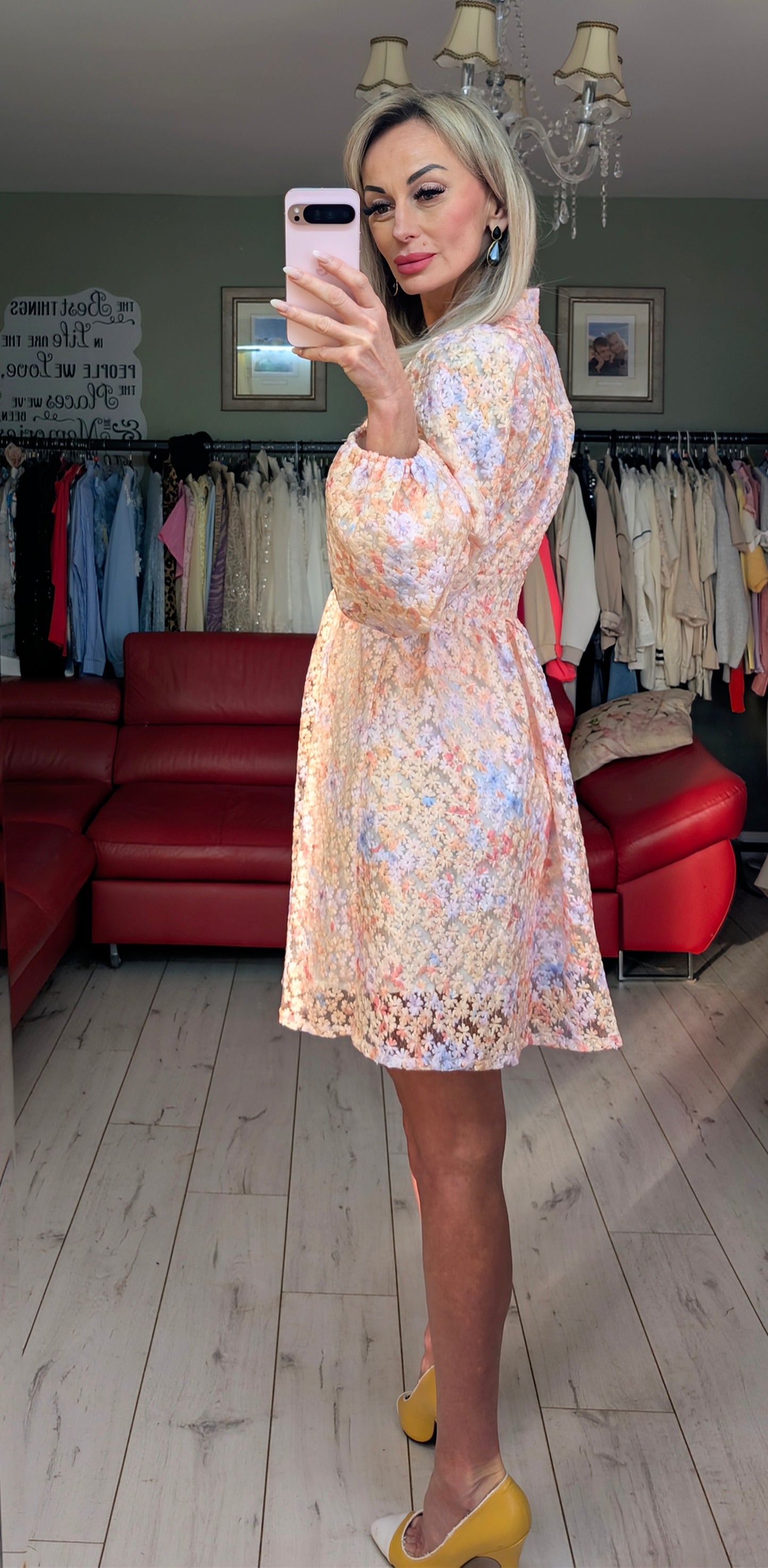 Romantic Mini Dress Flowers