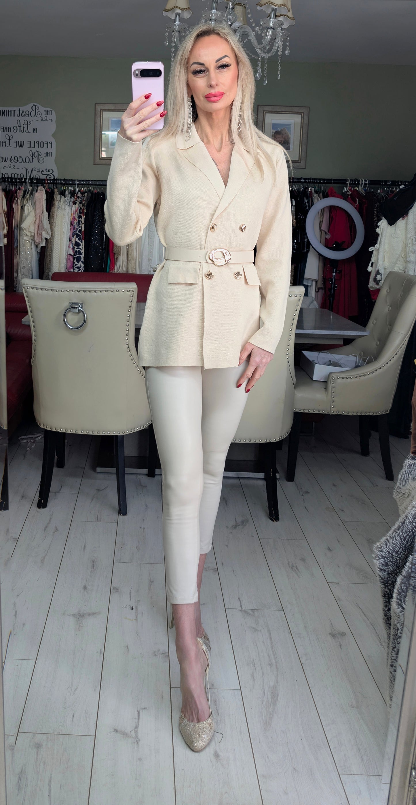 Knitted Blazer With Gold Details