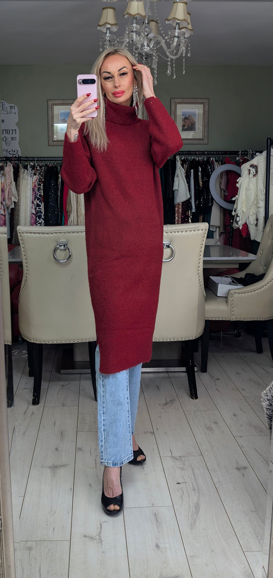 Knitted Soft And Warm Dress - Sweater