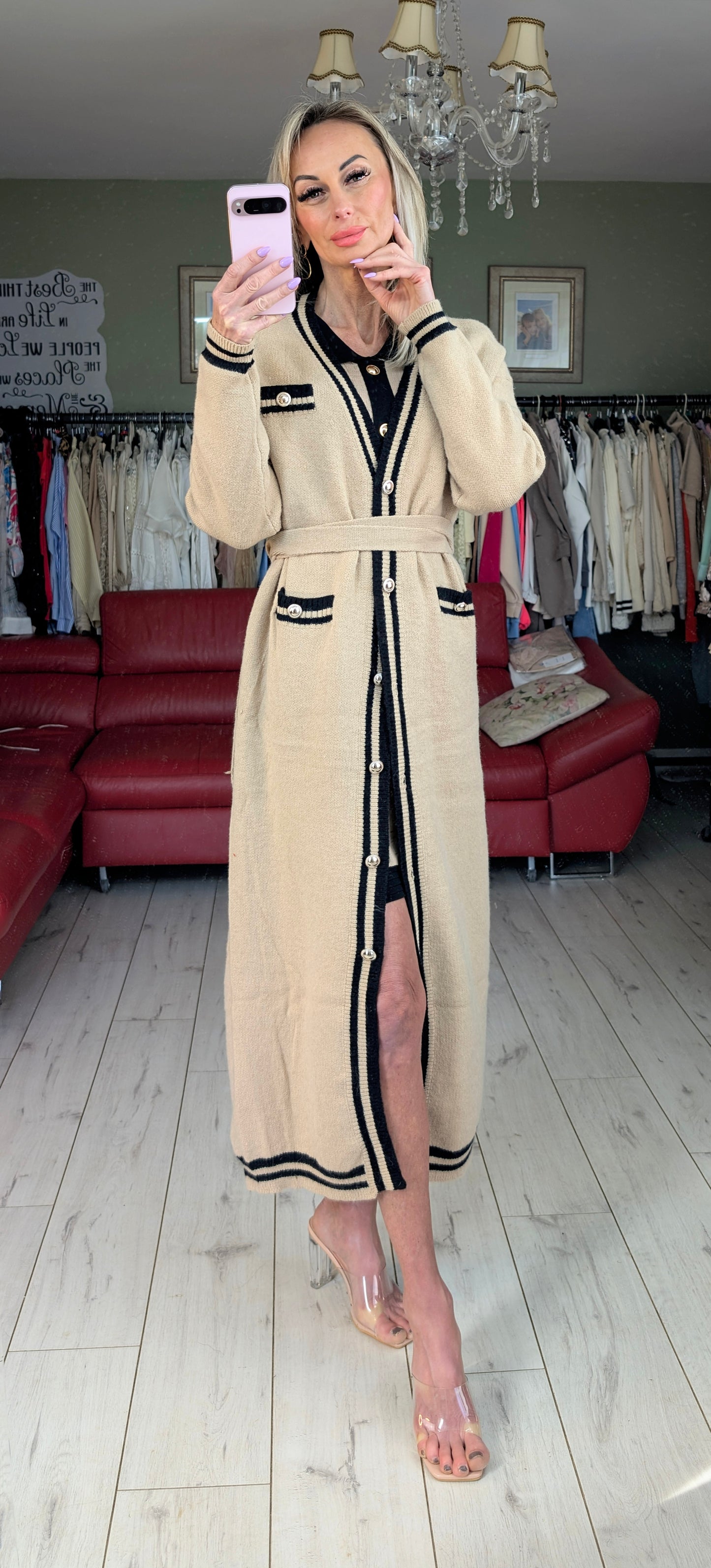 Long Cardigan With Belt