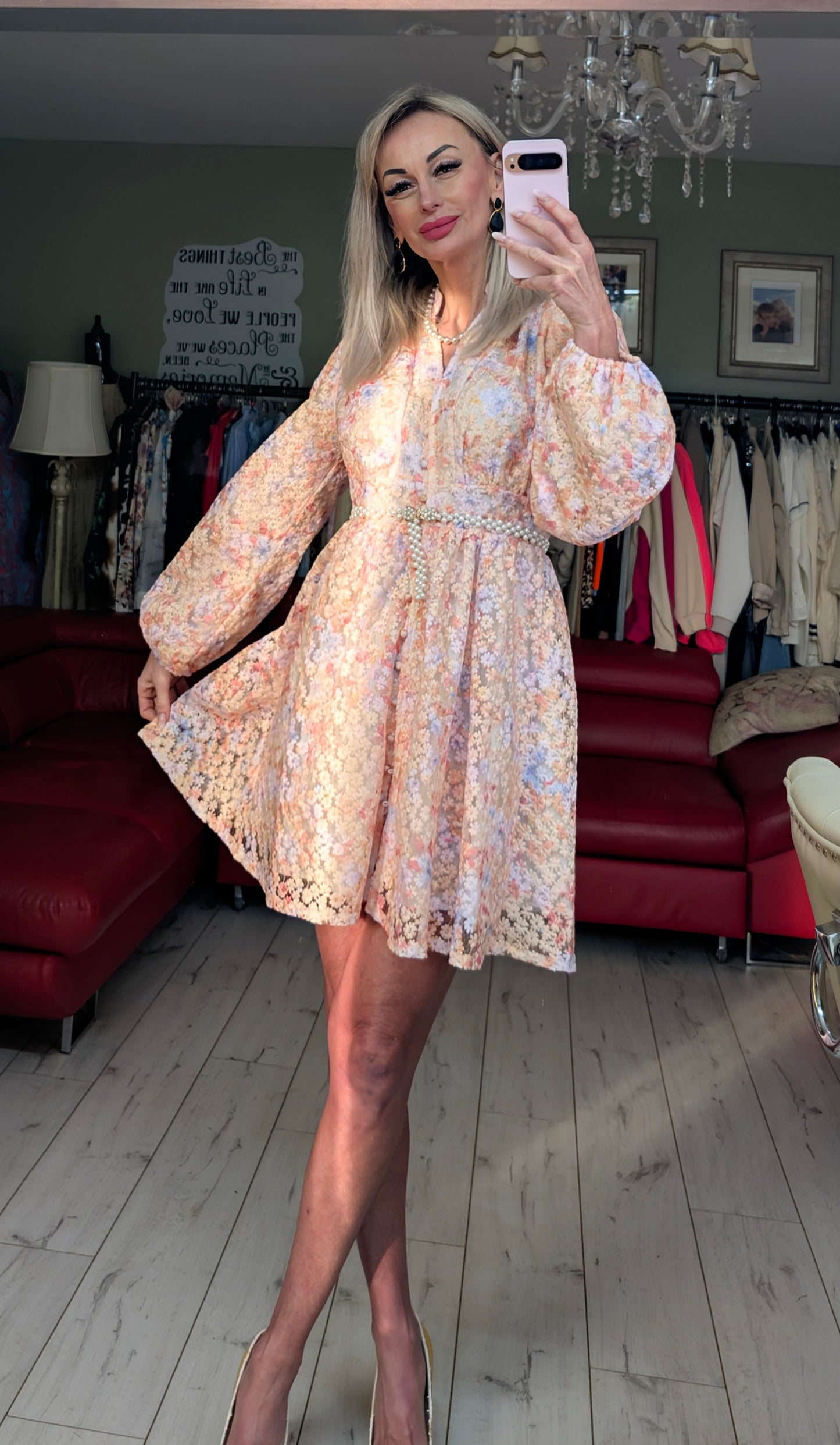 Romantic Mini Dress Flowers