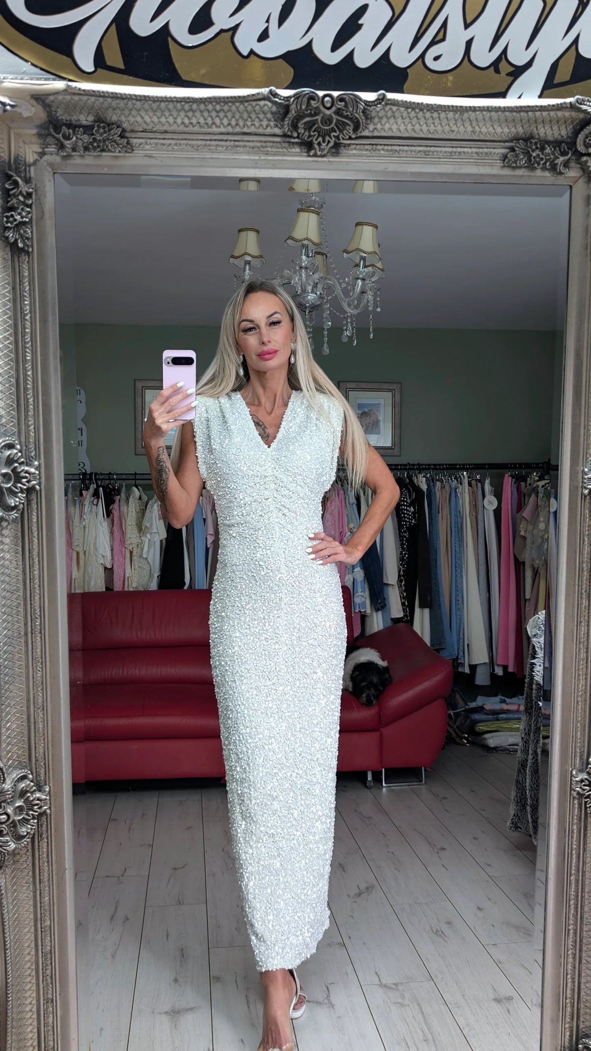 Velvet Sequin Long Dress France