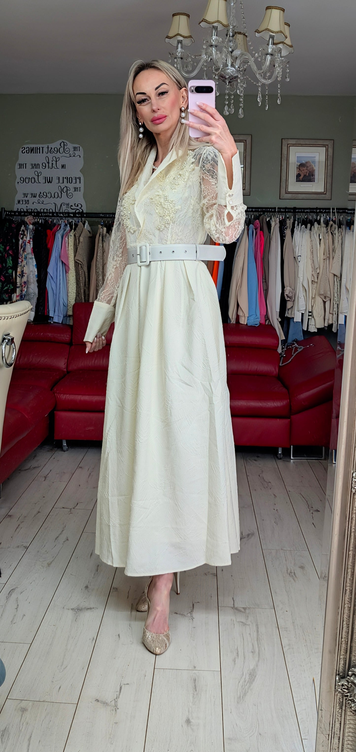 Cream Elegant Maxi Dress