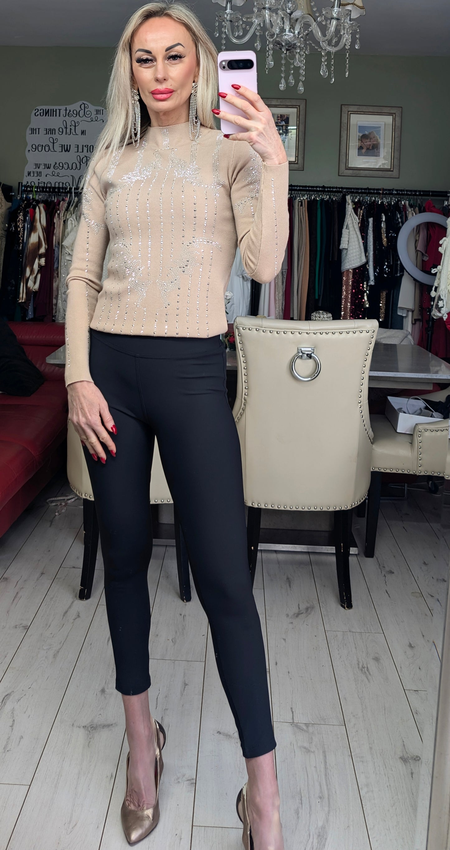 Black Leggings Heart Bum