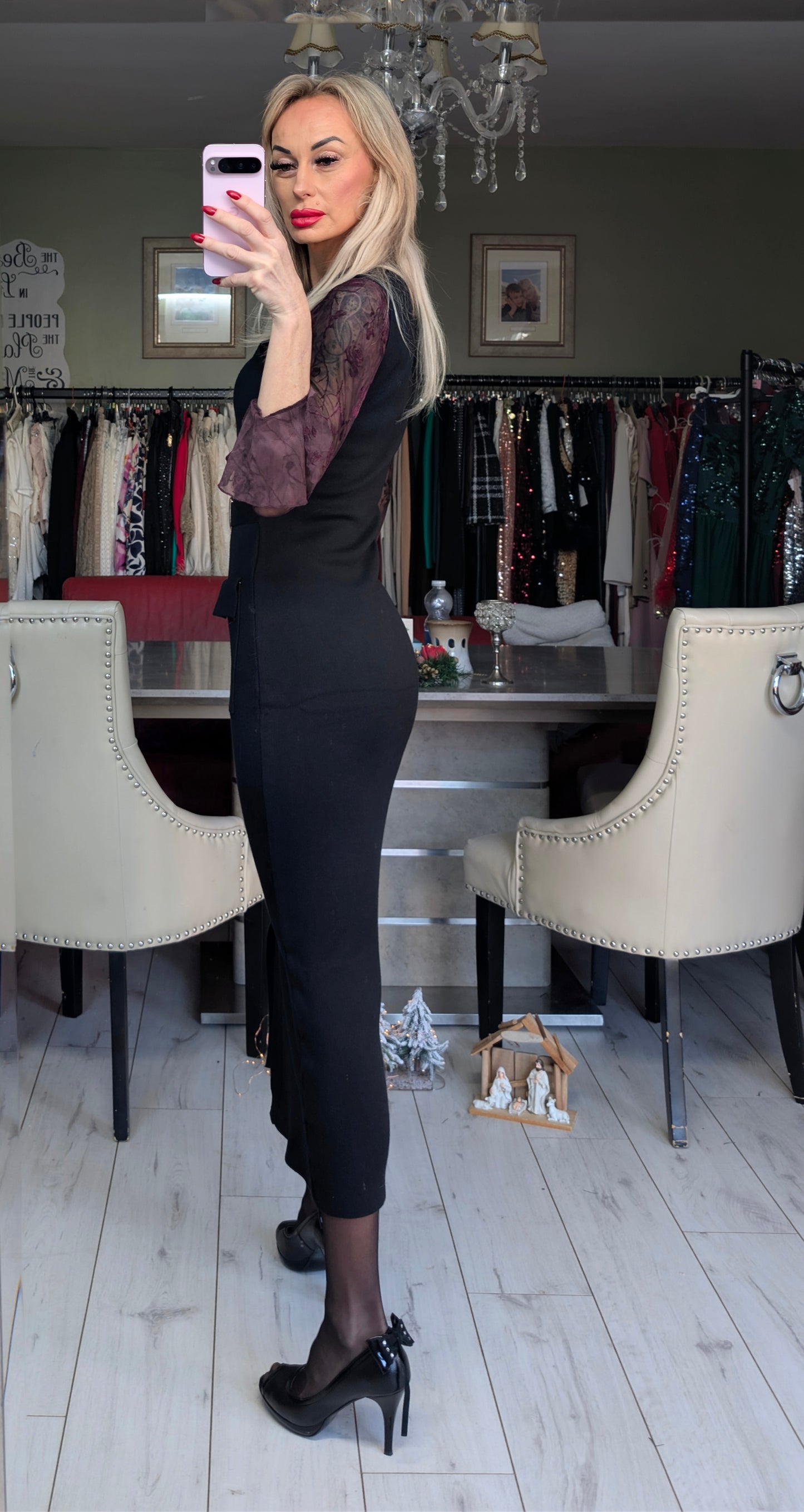 Black With Gold Details Dress