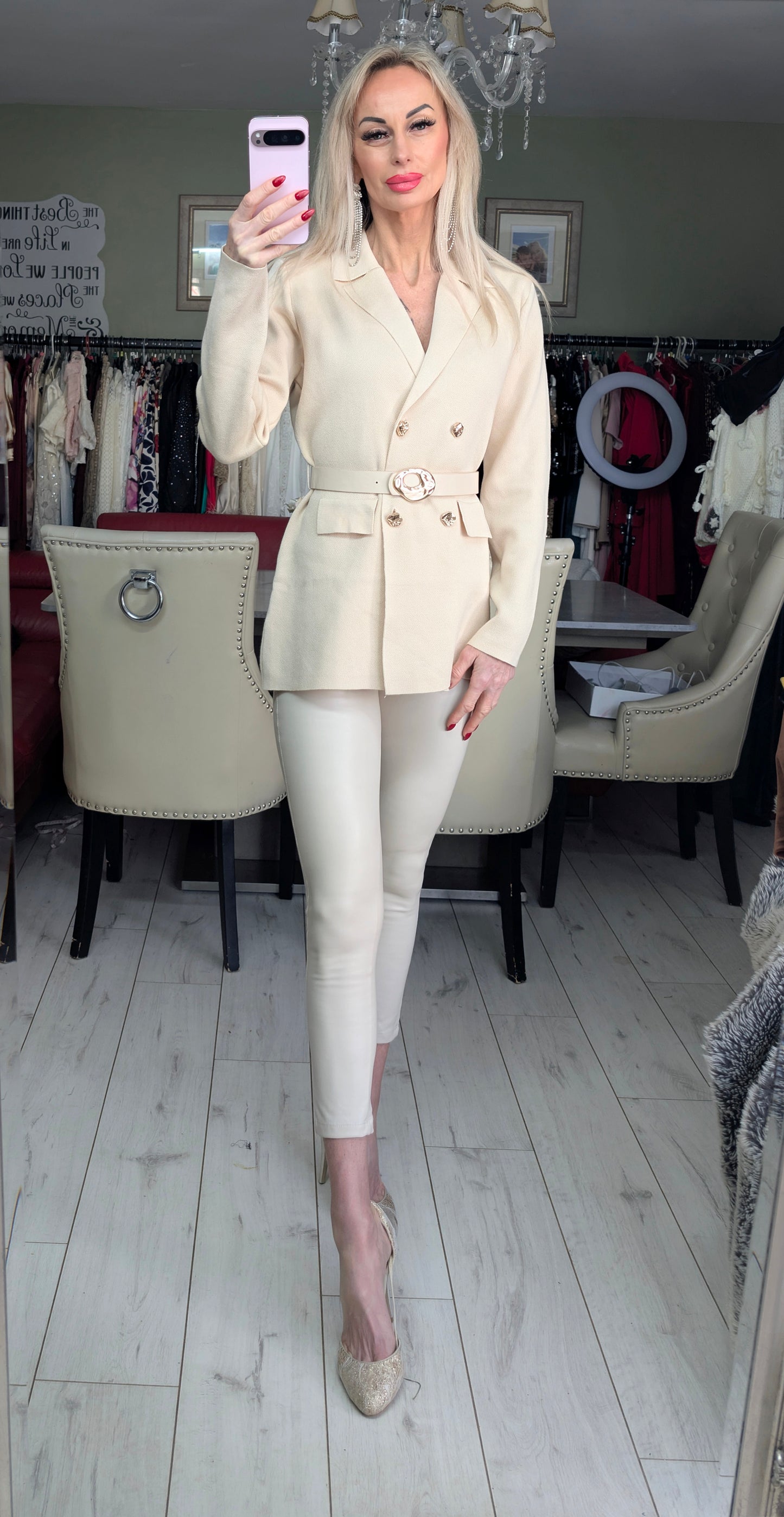Knitted Blazer With Gold Details