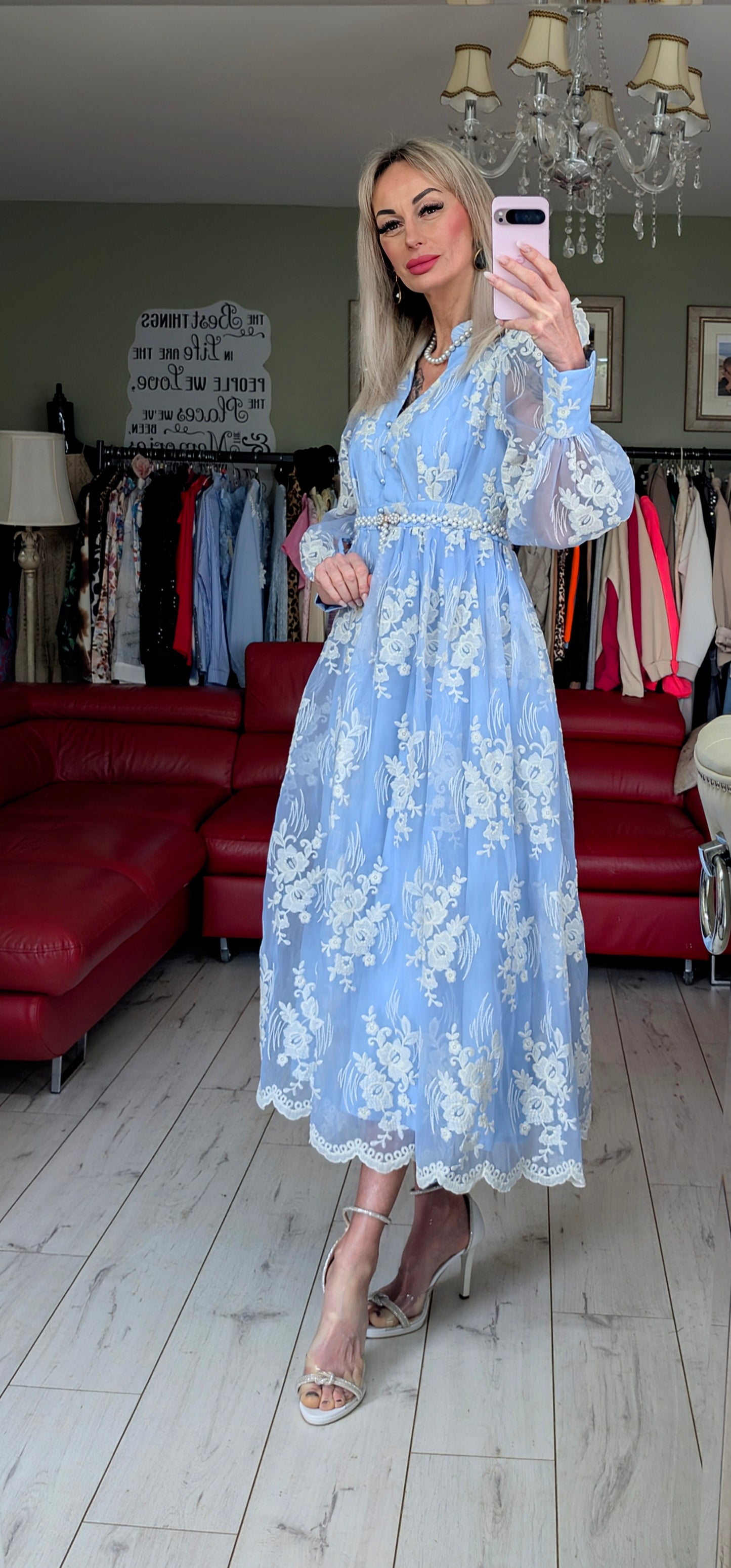 Baby Angel Blue With White Flowers