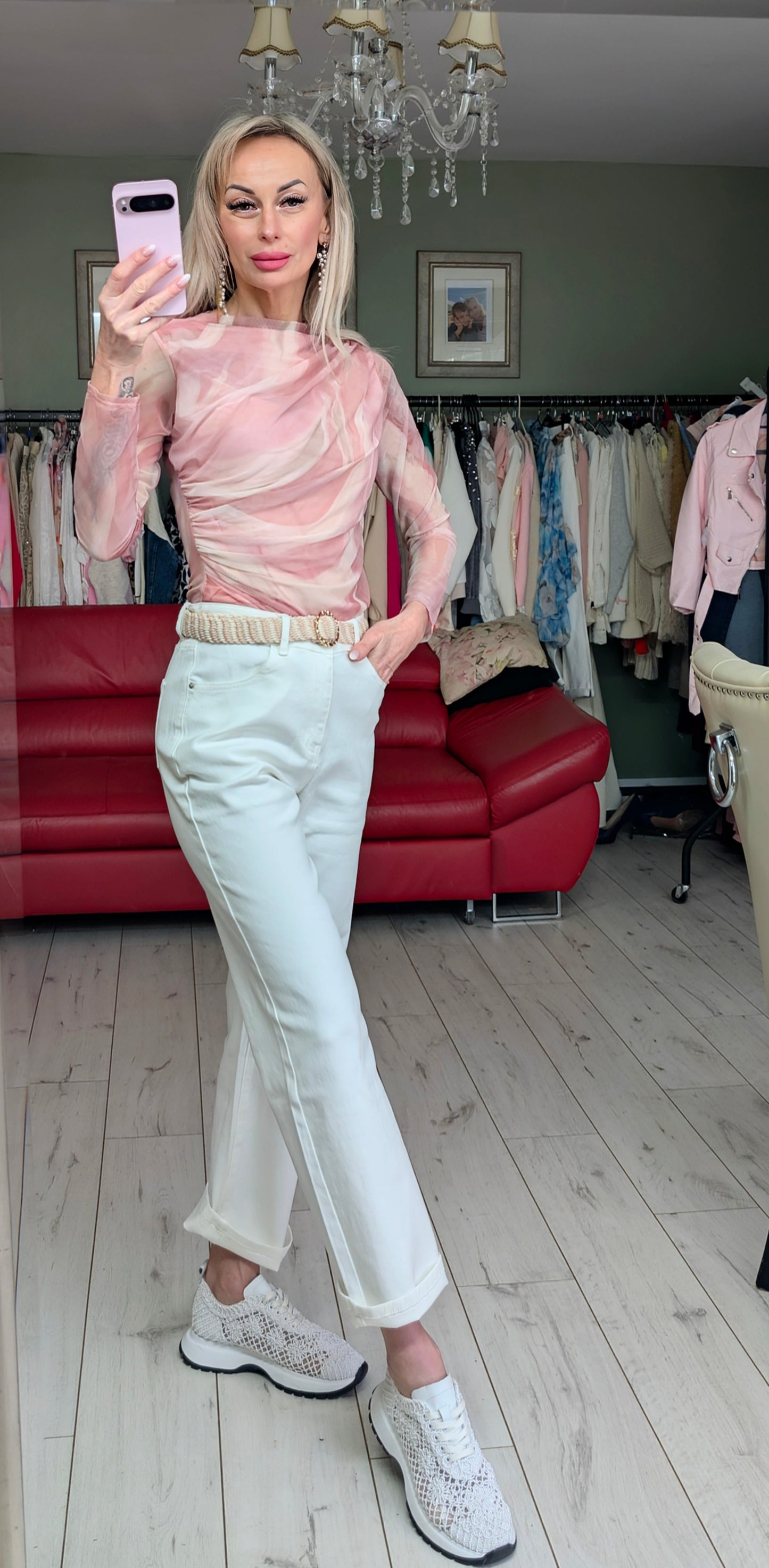 White Trousers With Belt