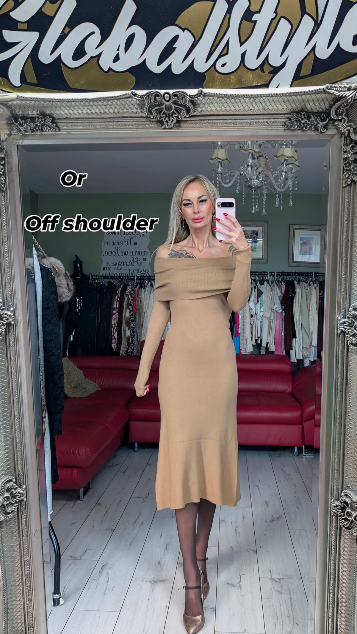 Midi Ribbed Dresses In 2 Colours