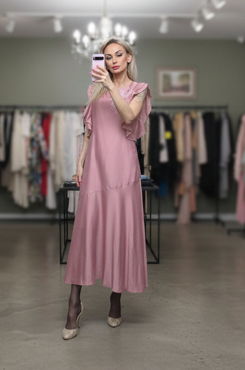 Stunning Light Pink Occasion Silk Dress
