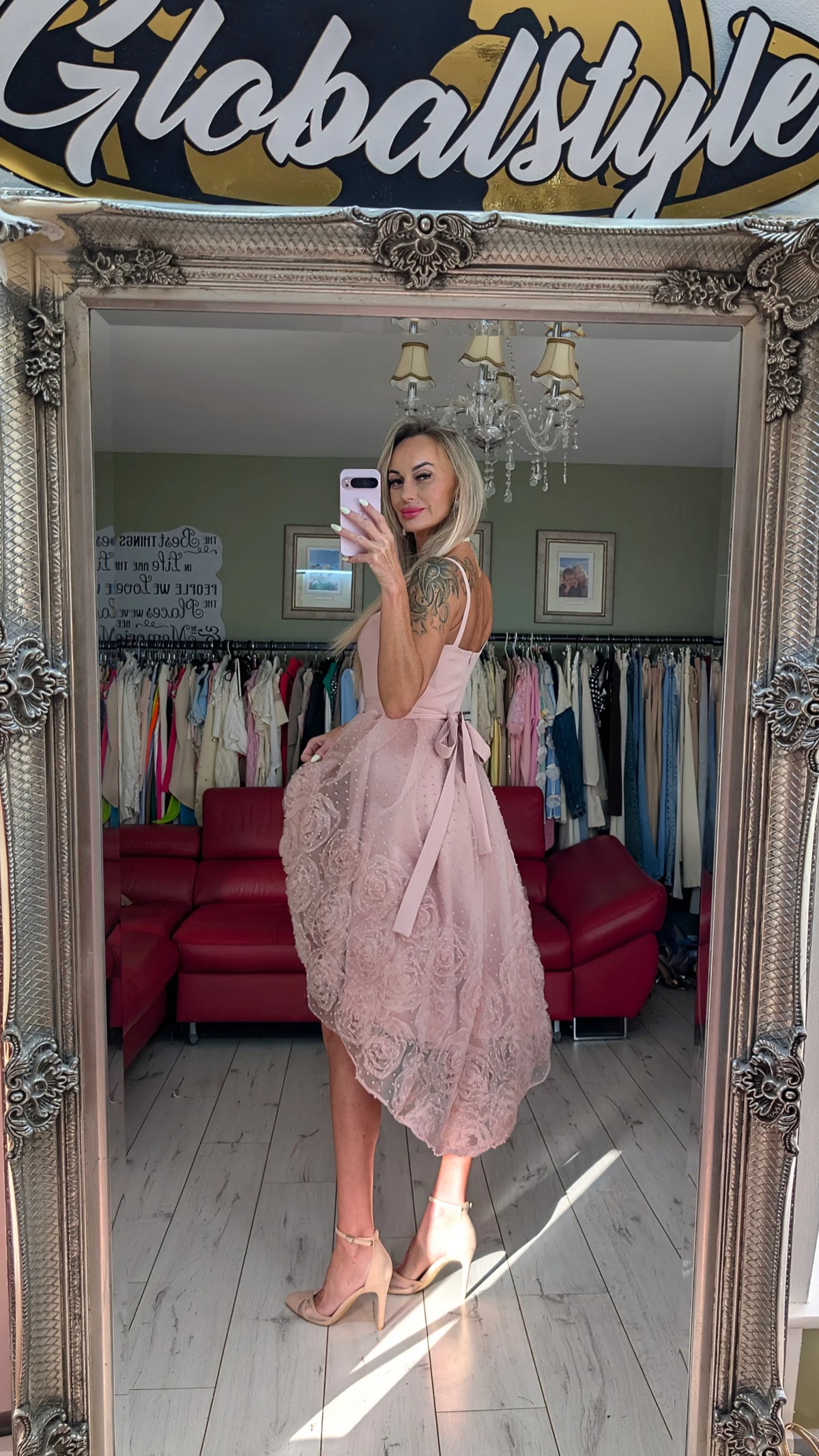 Roses 3D Asymmetric Occasional Dress