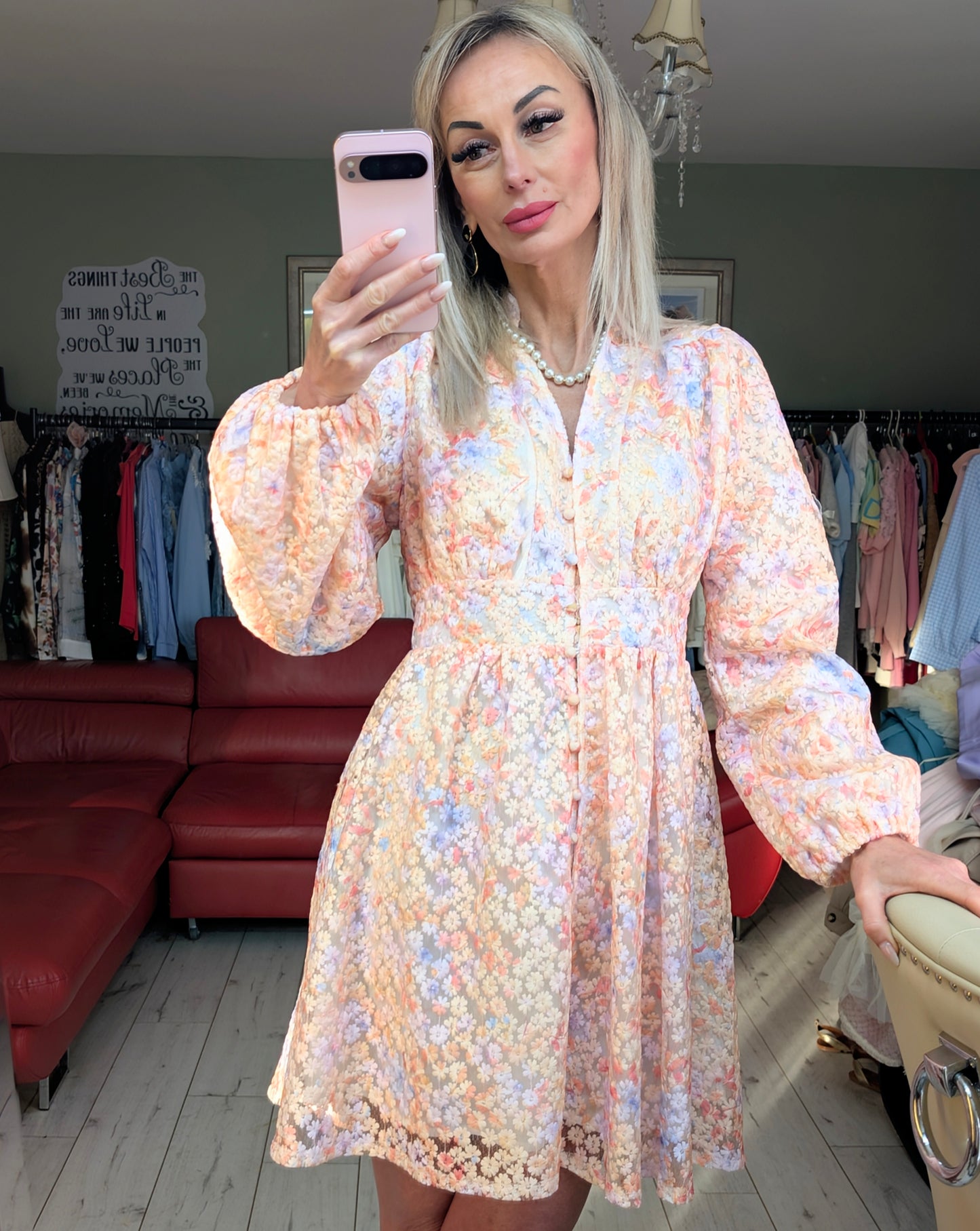 Romantic Mini Dress Flowers