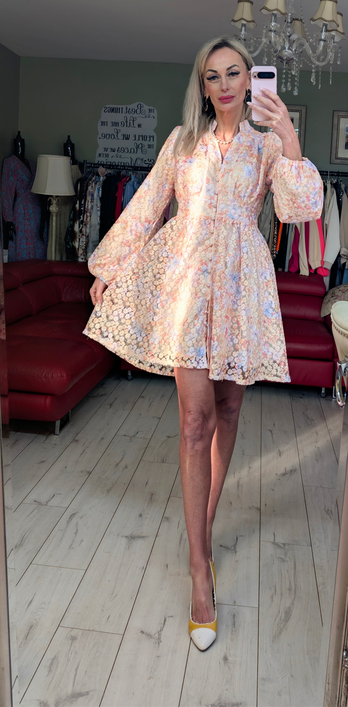 Romantic Mini Dress Flowers