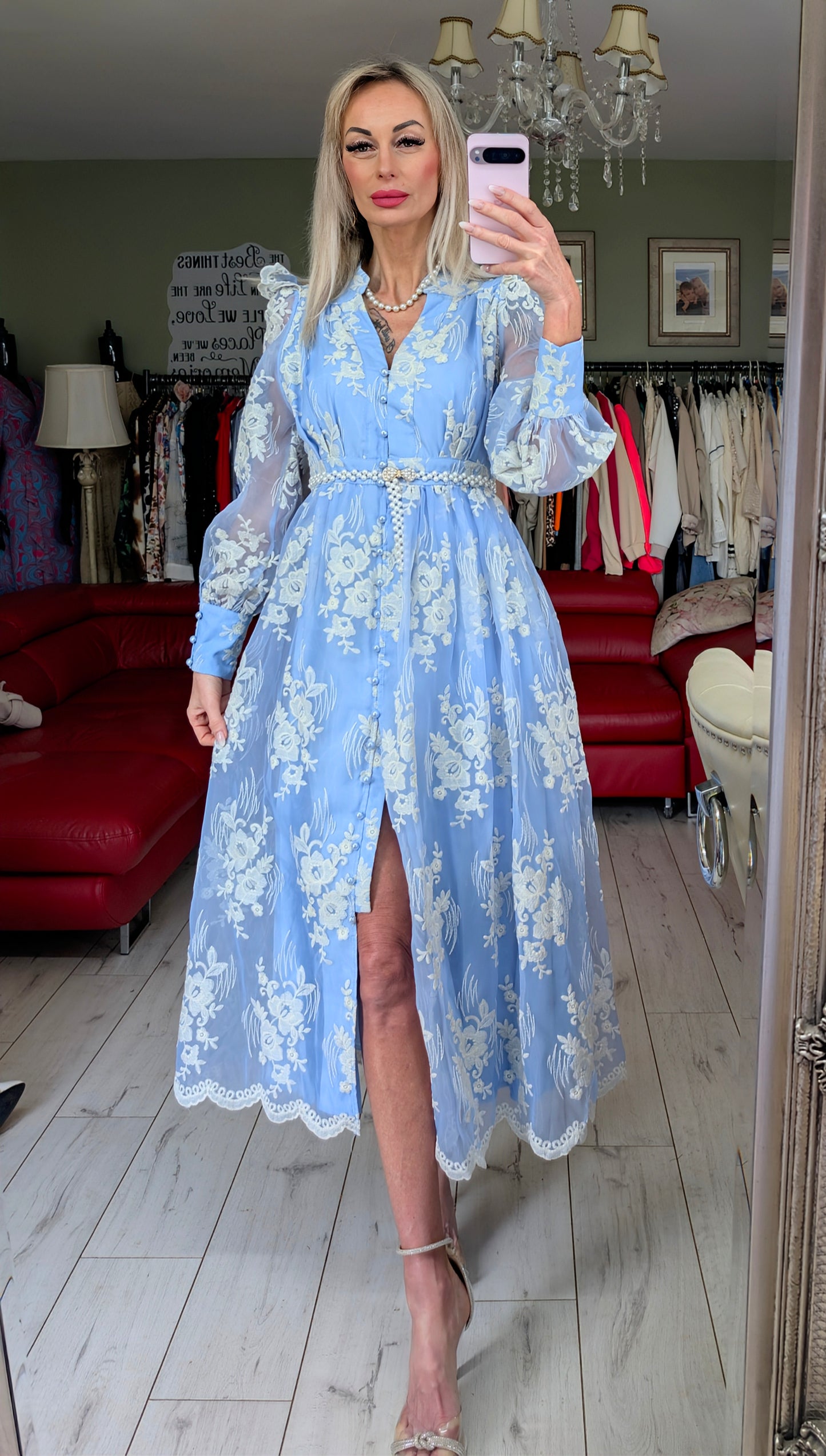 Baby Angel Blue With White Flowers