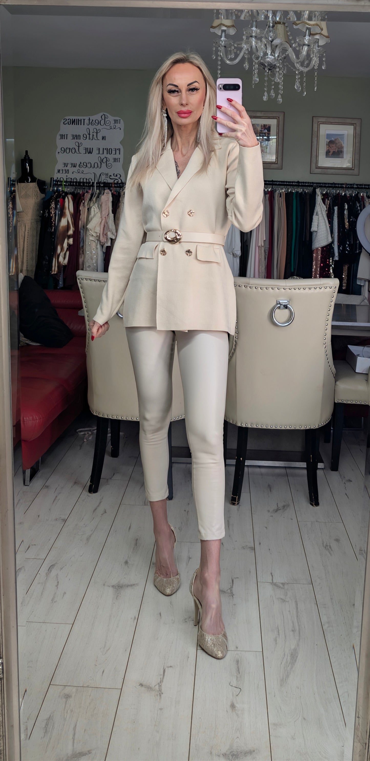 Knitted Blazer With Gold Details