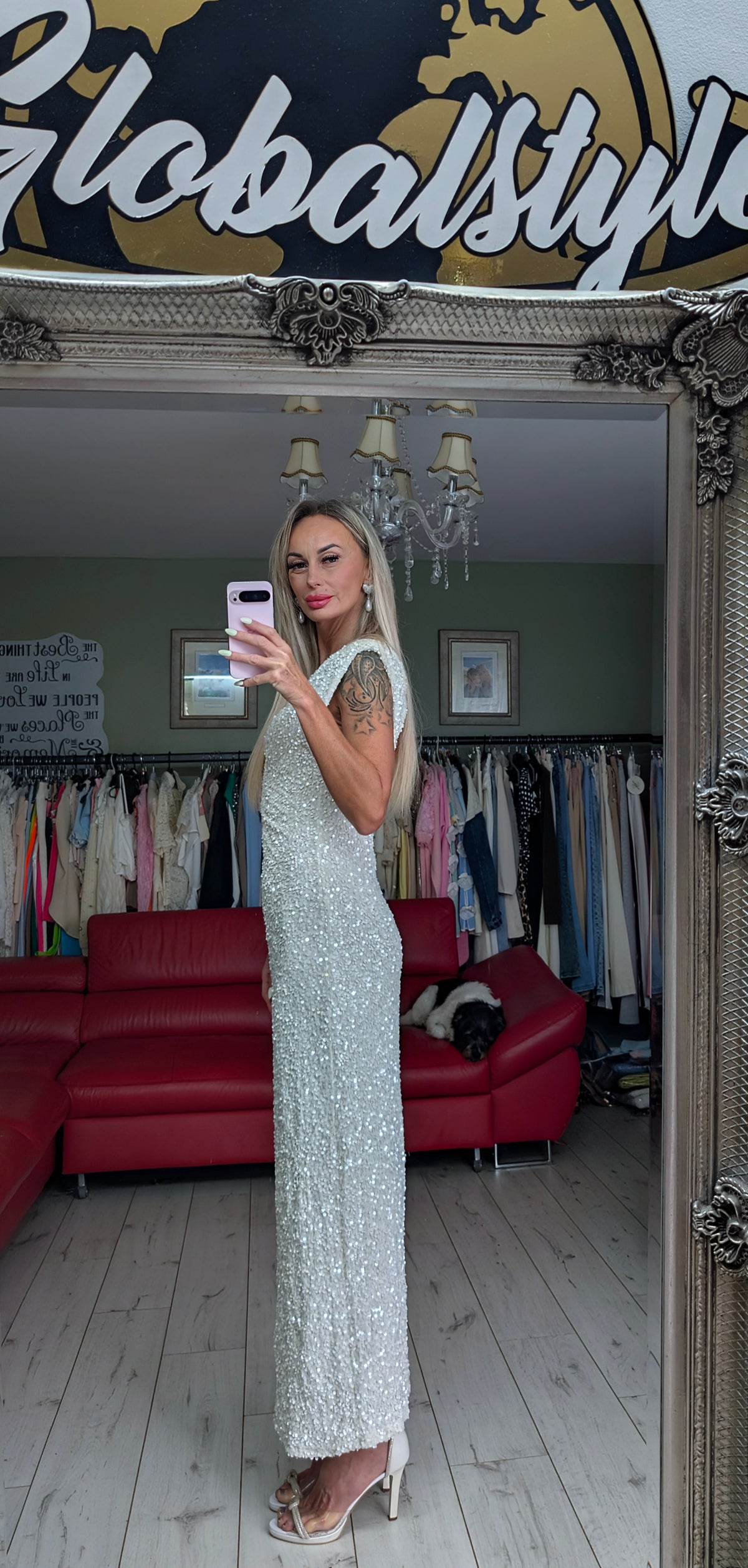 Velvet Sequin Long Dress France