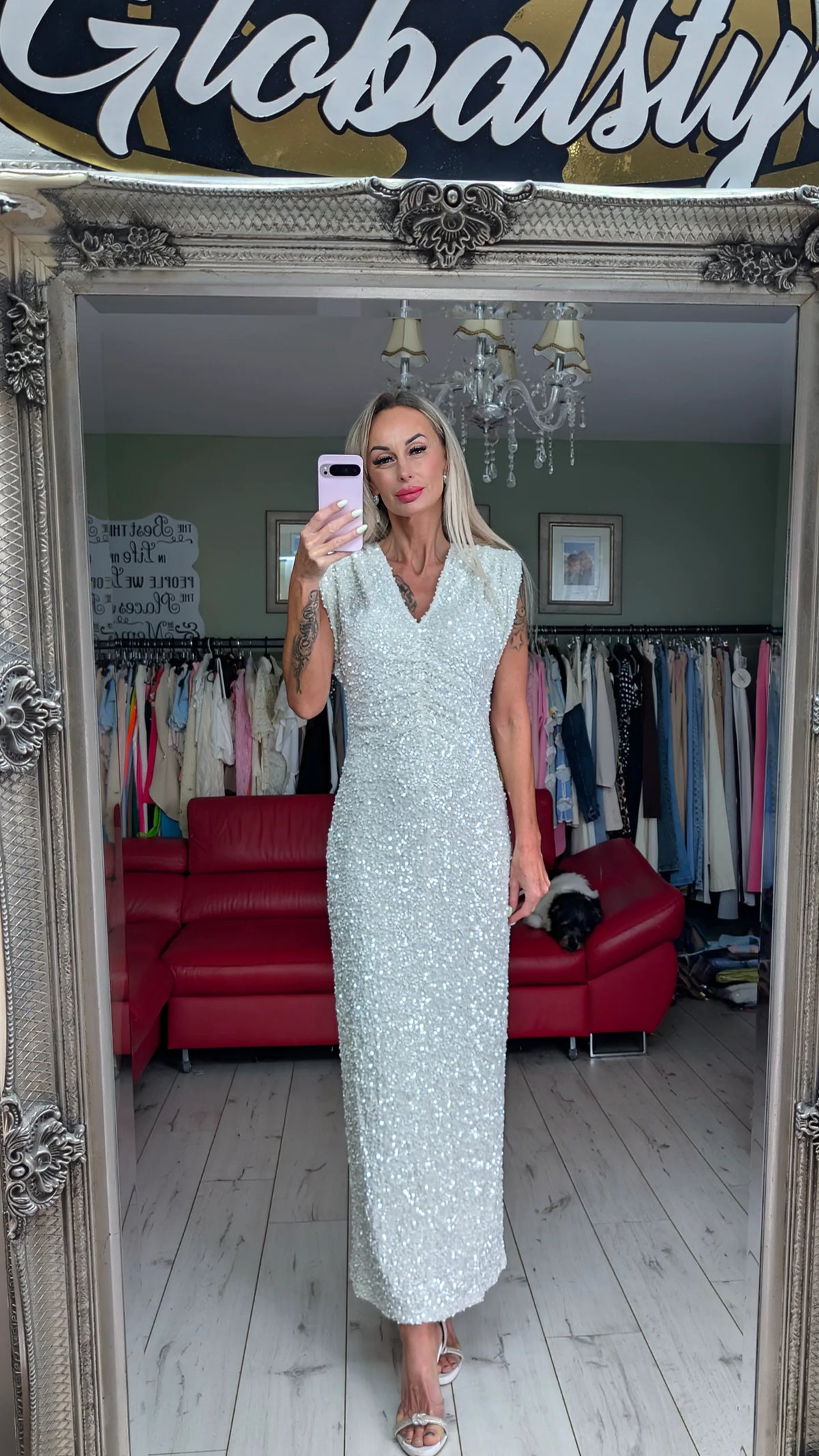 Velvet Sequin Long Dress France
