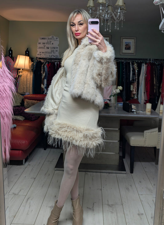 Sweater Dress With Fur