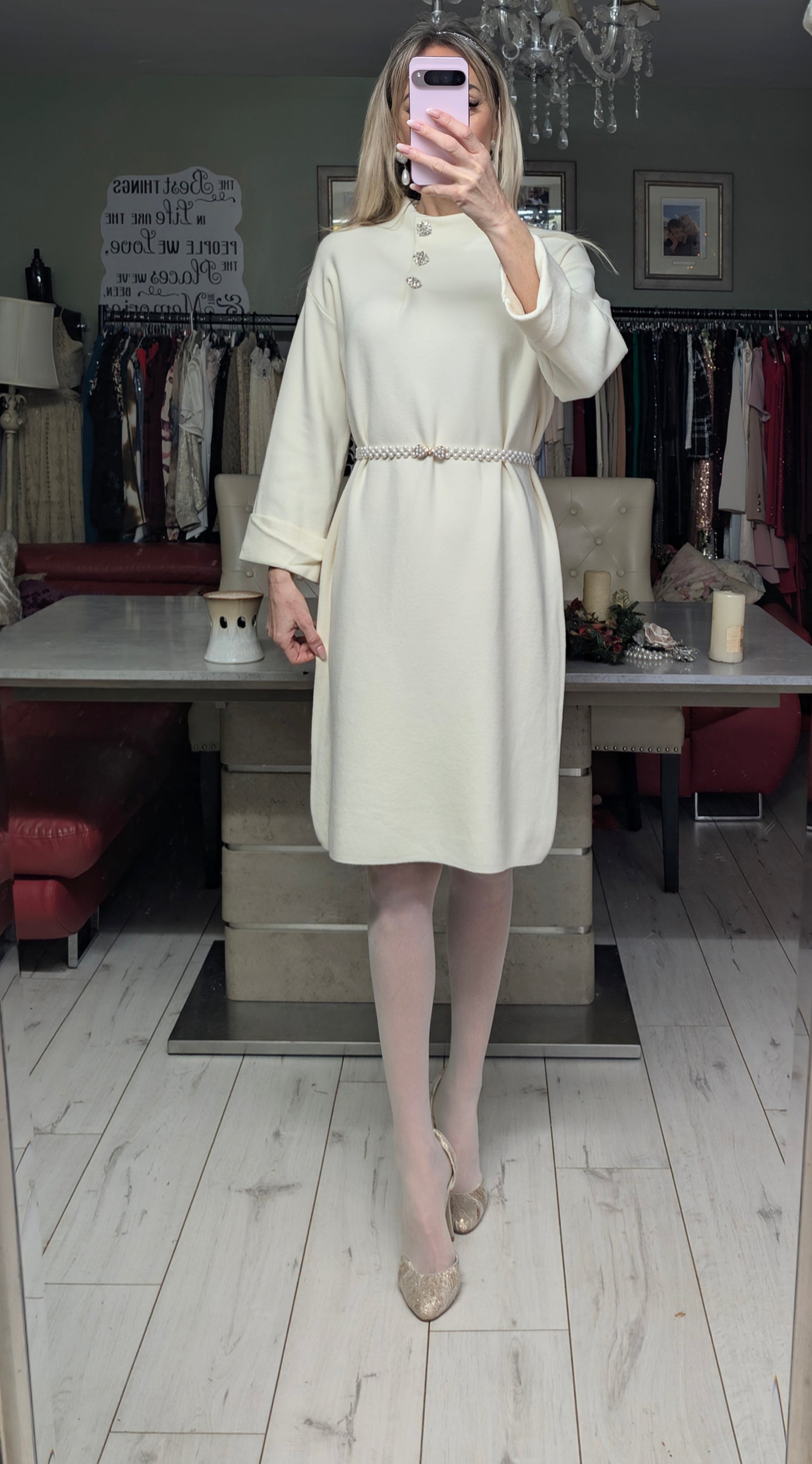 Alpaca Creamy Colour Oversized Dress