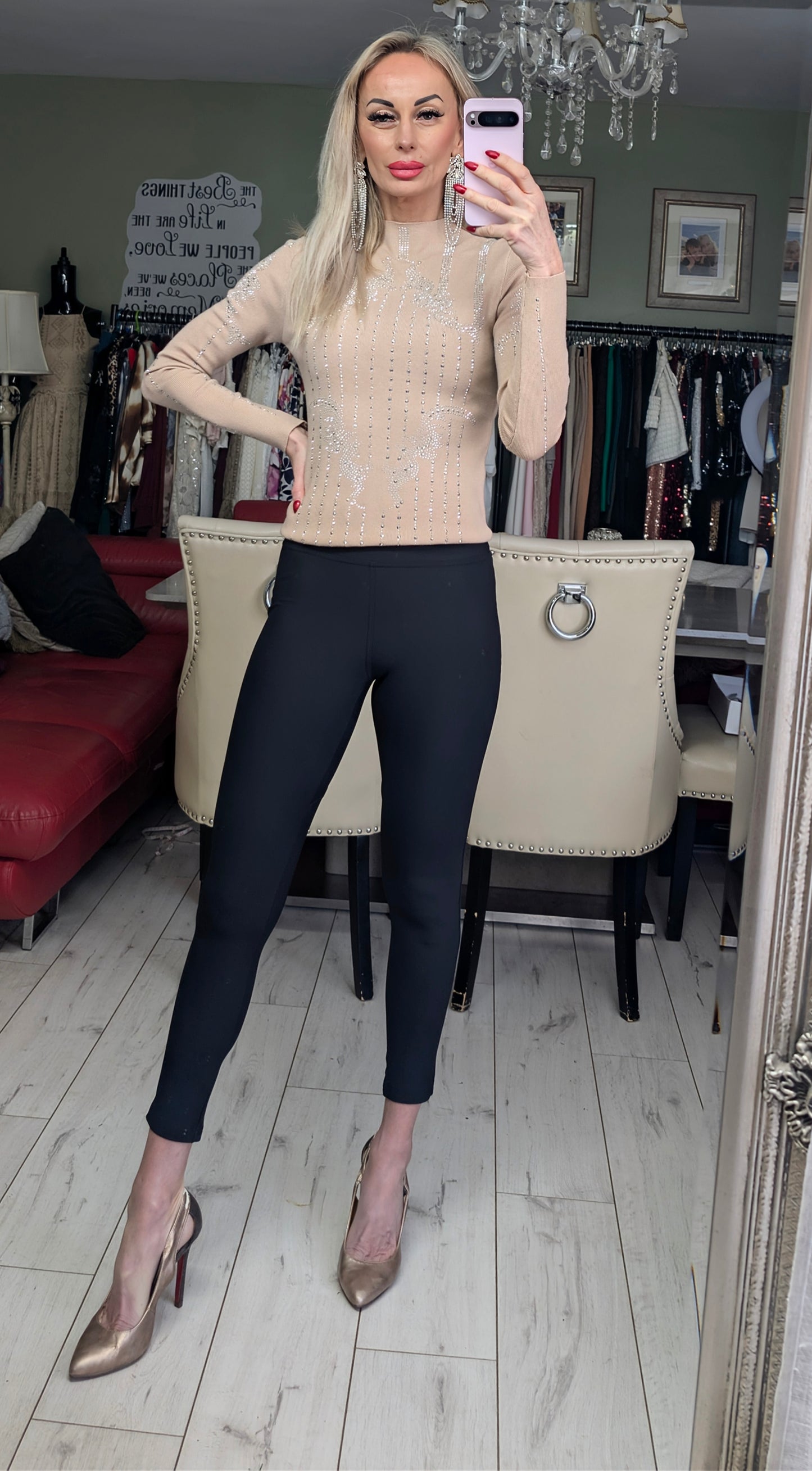 Black Leggings Heart Bum