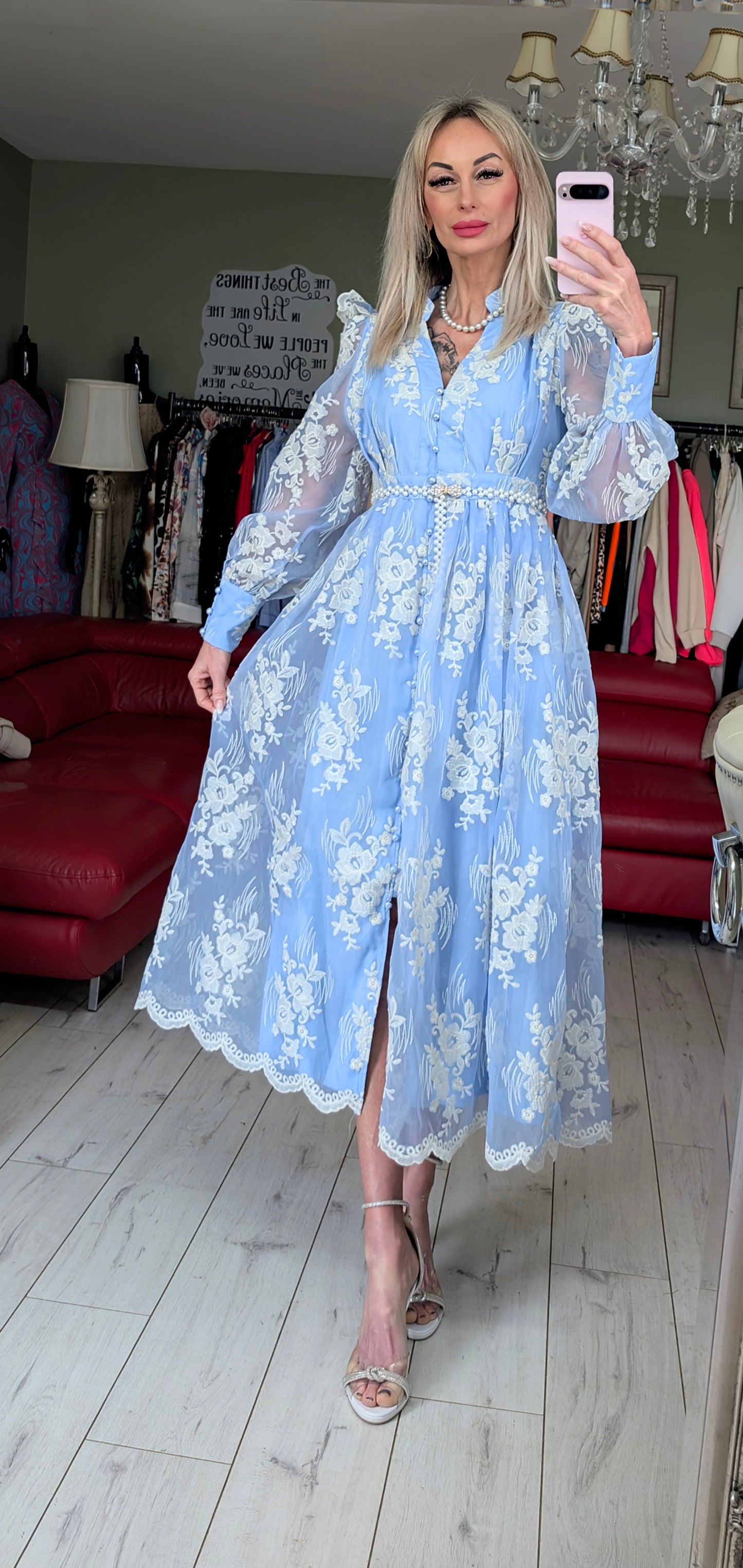 Baby Angel Blue With White Flowers