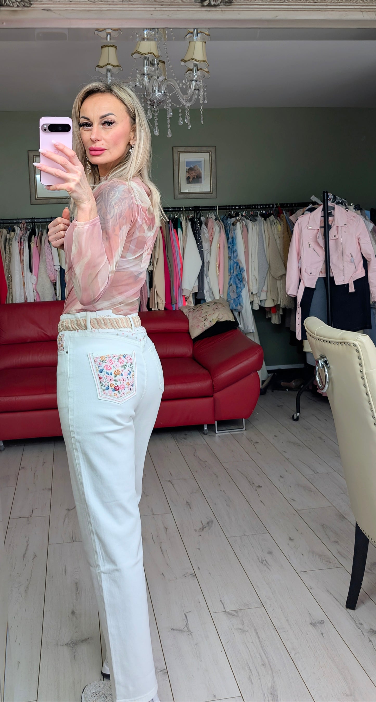 White Trousers With Belt