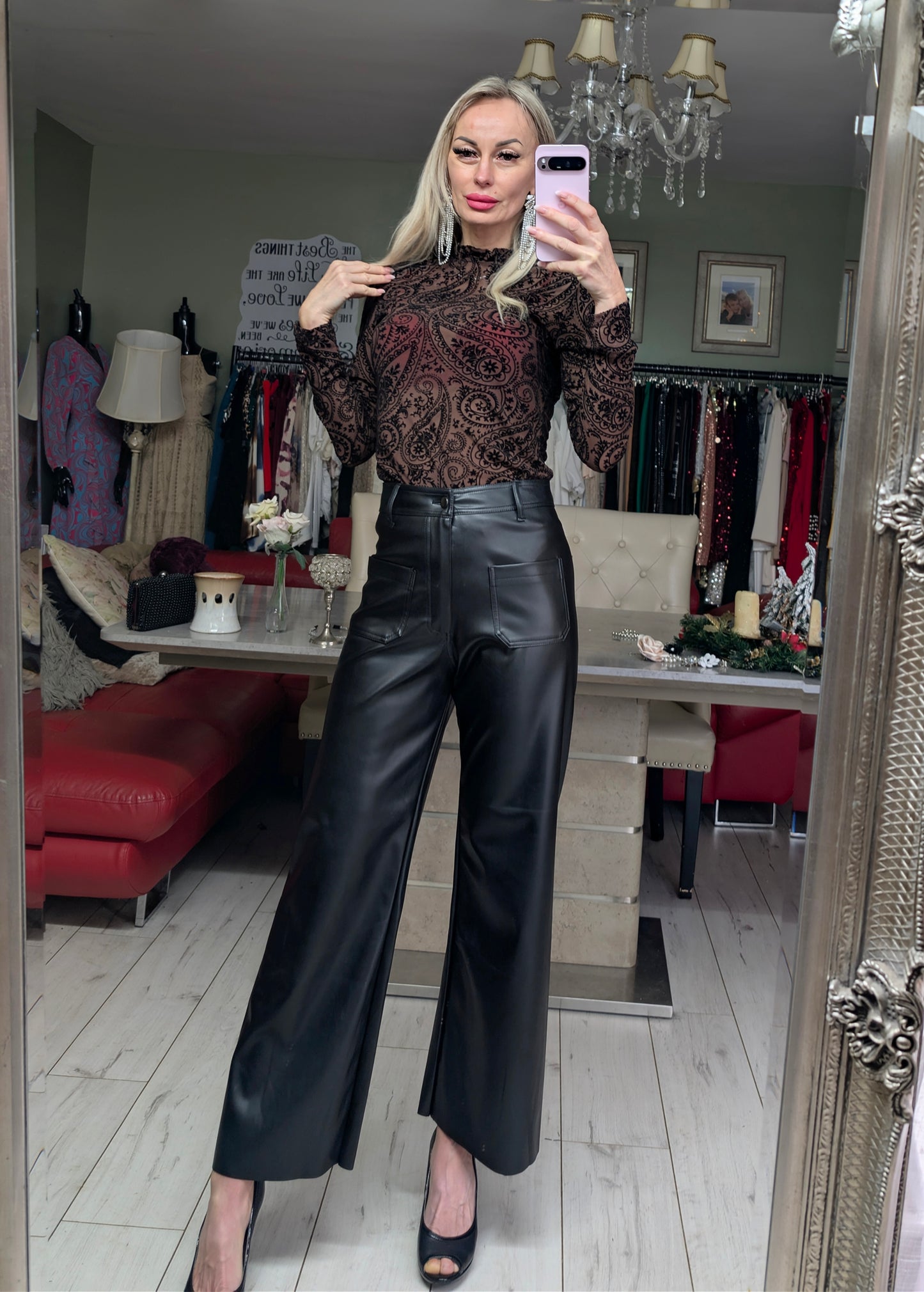 Tops In 3 Colours With Velvet Print