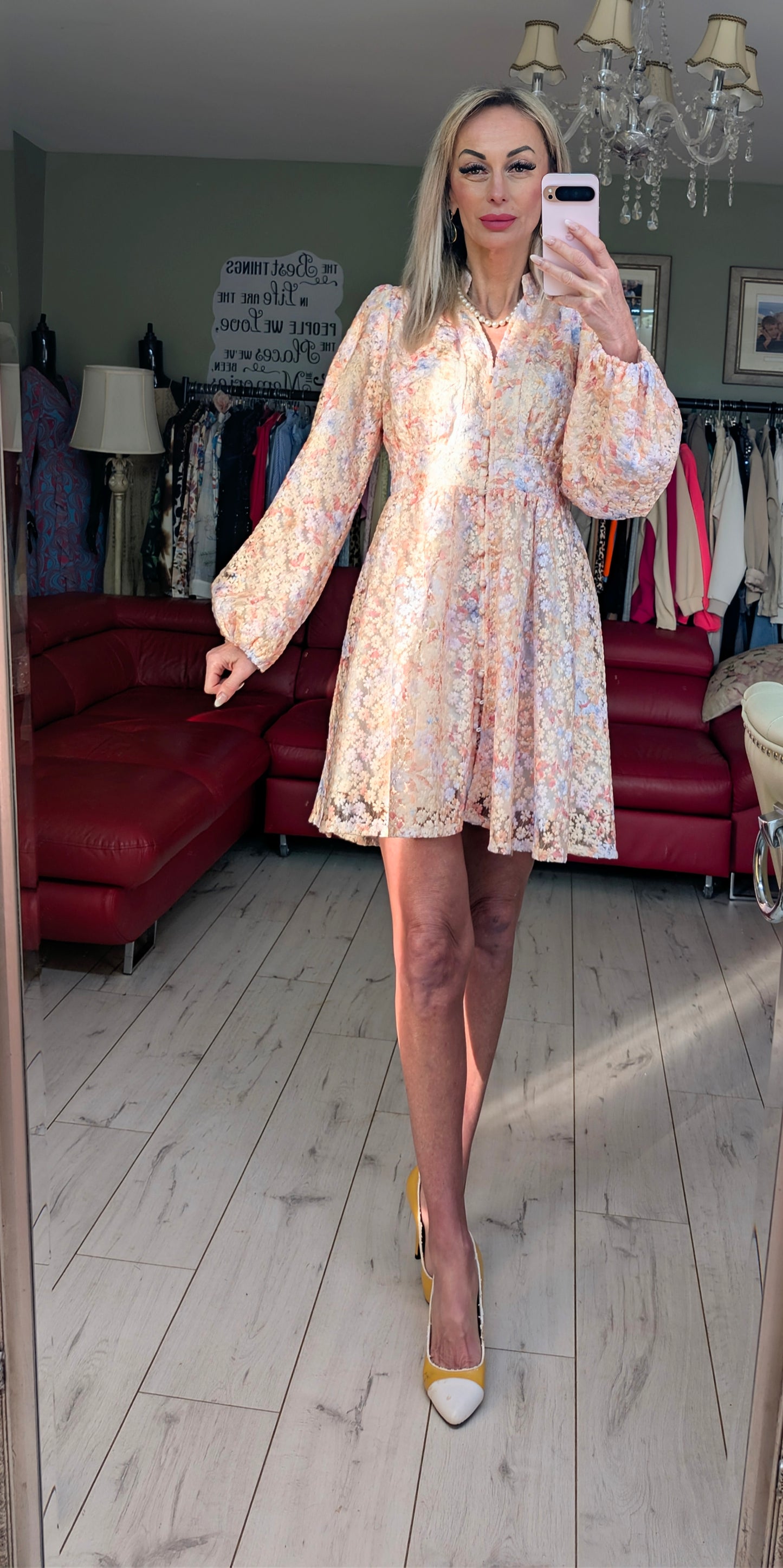 Romantic Mini Dress Flowers