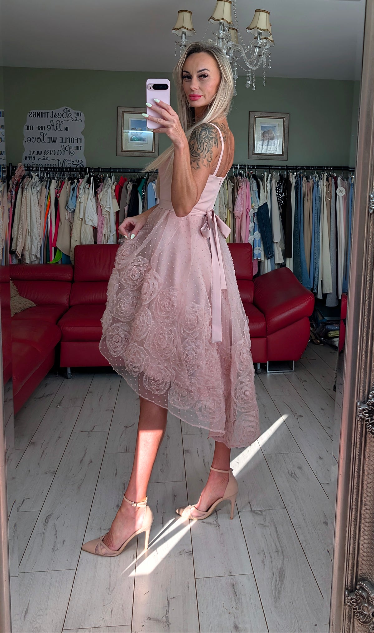 Roses 3D Asymmetric Occasional Dress