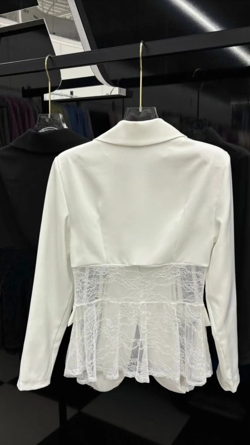 Off White Blazer With Lace