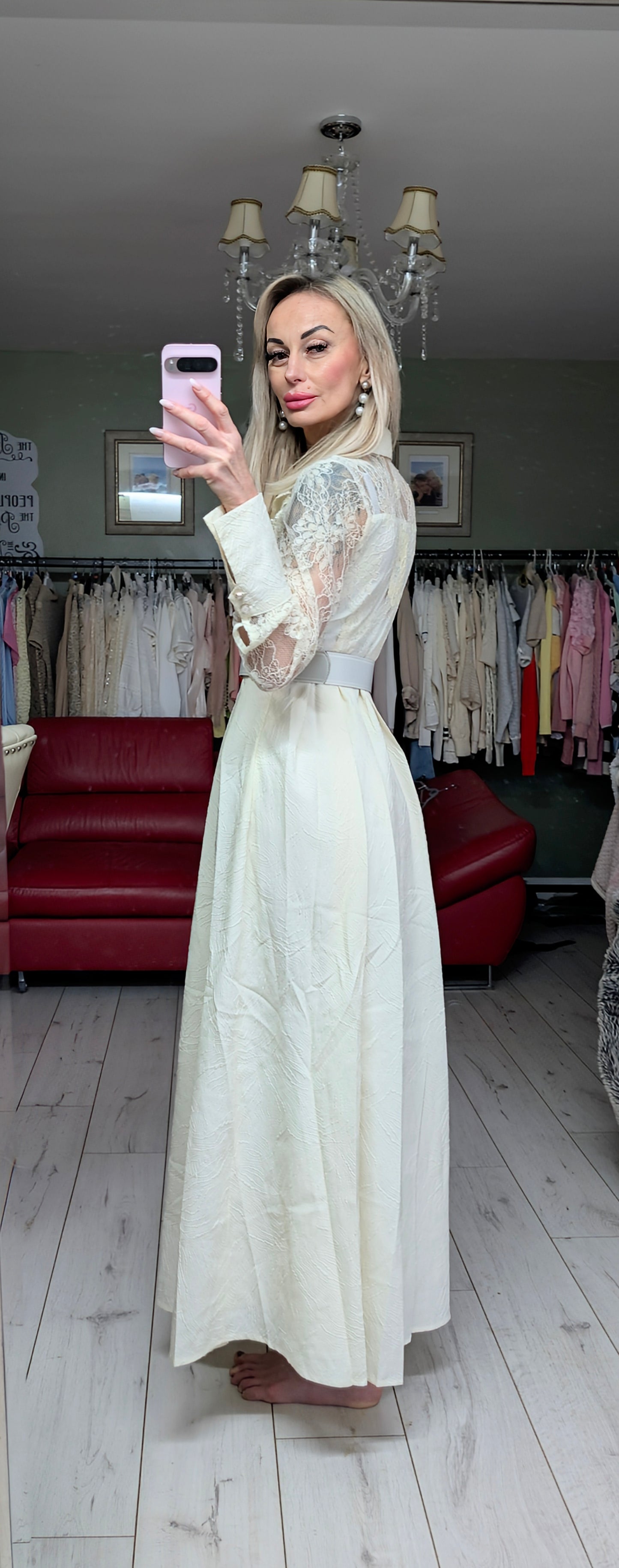 Cream Elegant Maxi Dress