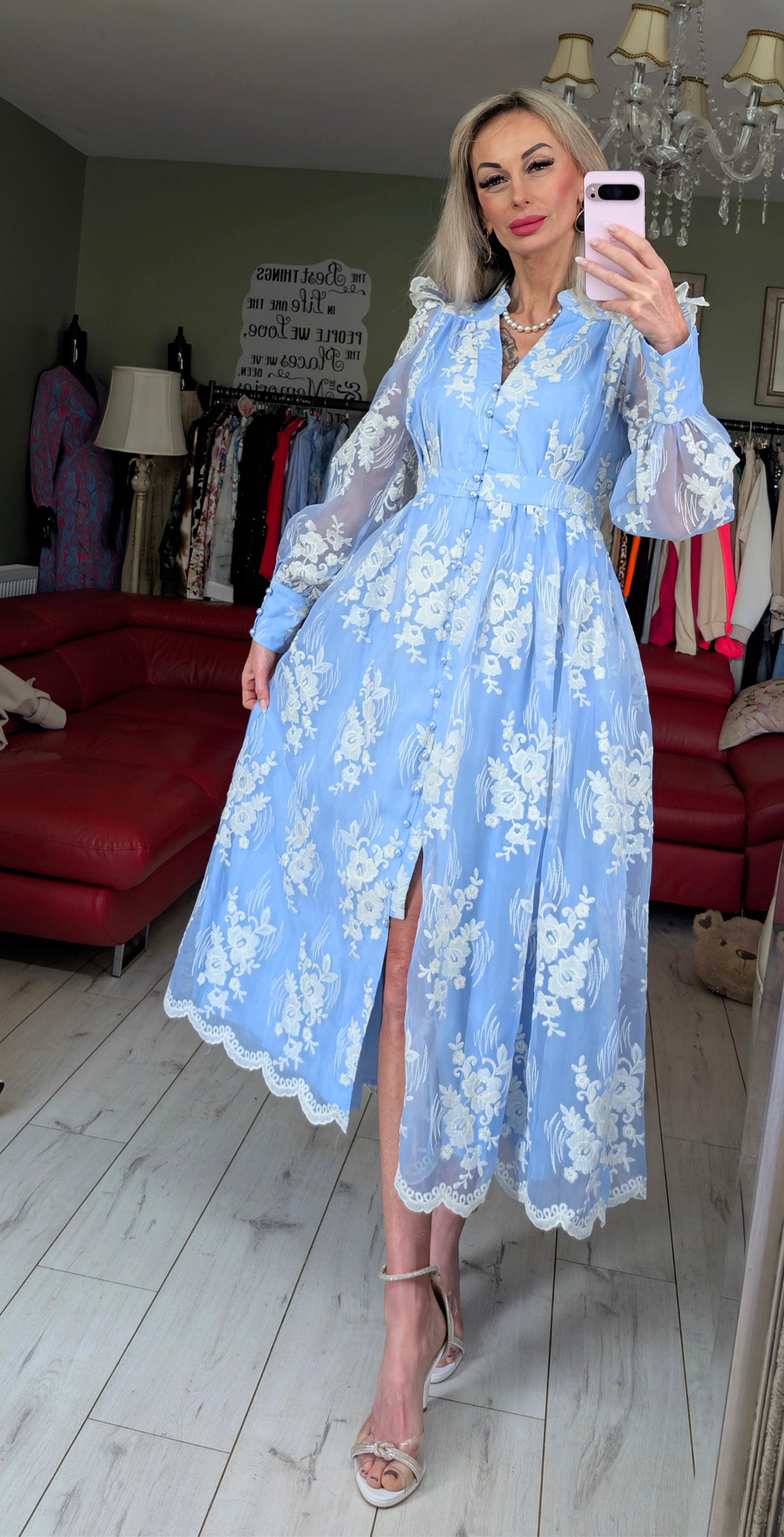 Baby Angel Blue With White Flowers