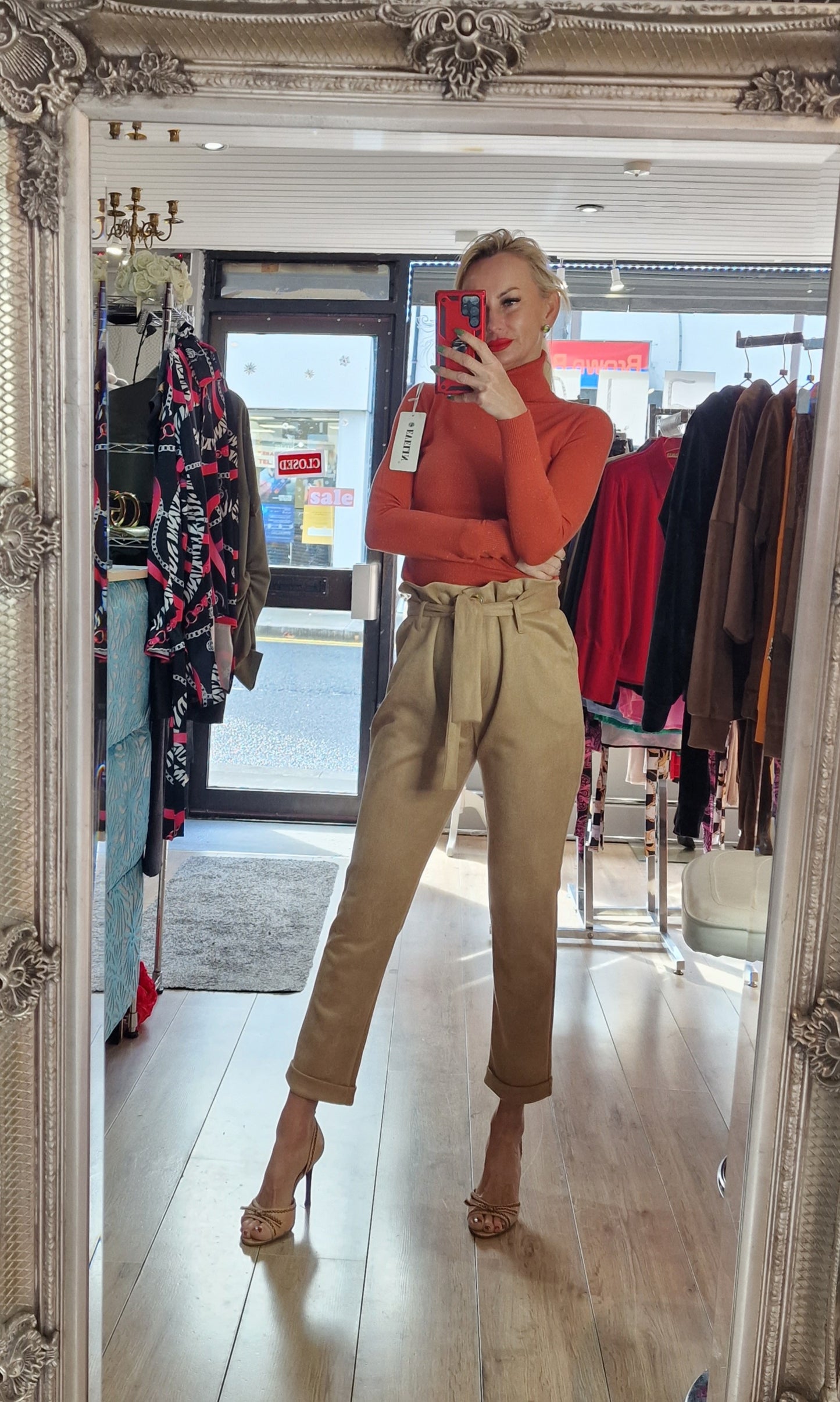 Suede Trousers With Belt