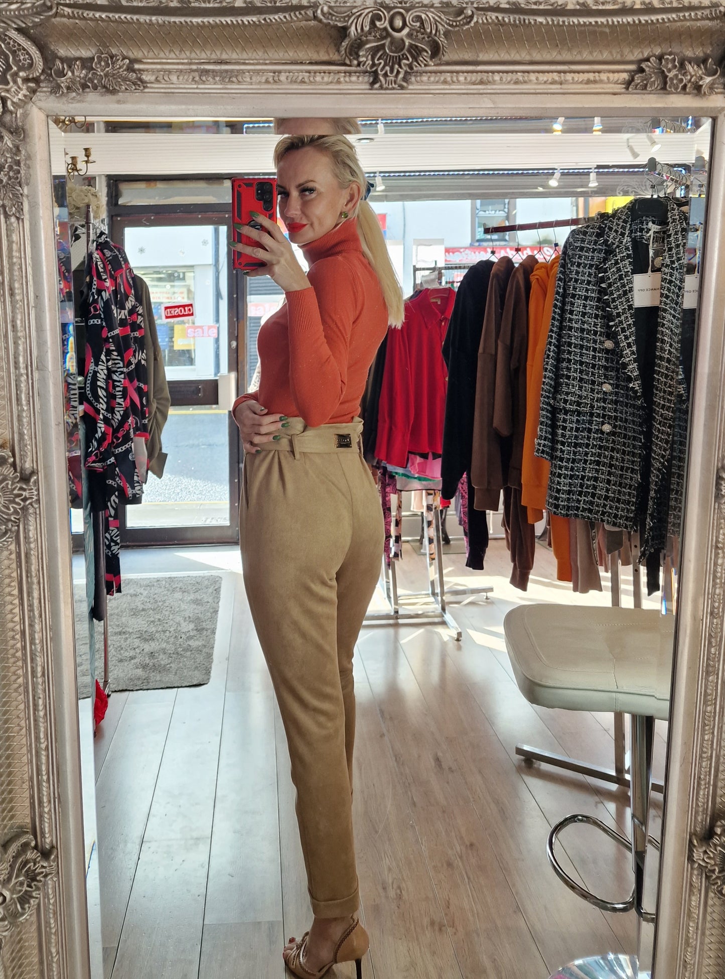 Suede Trousers With Belt