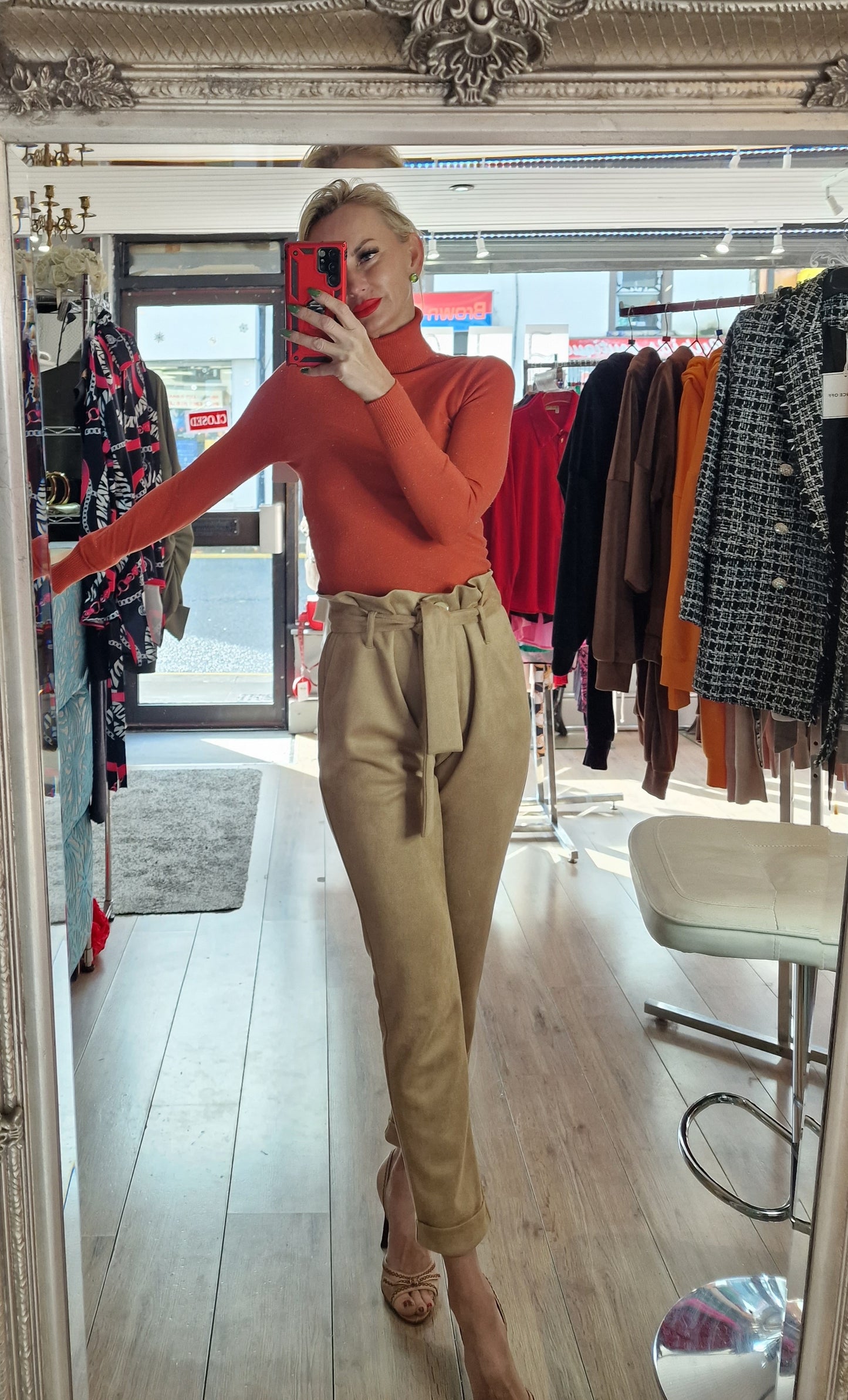 Suede Trousers With Belt