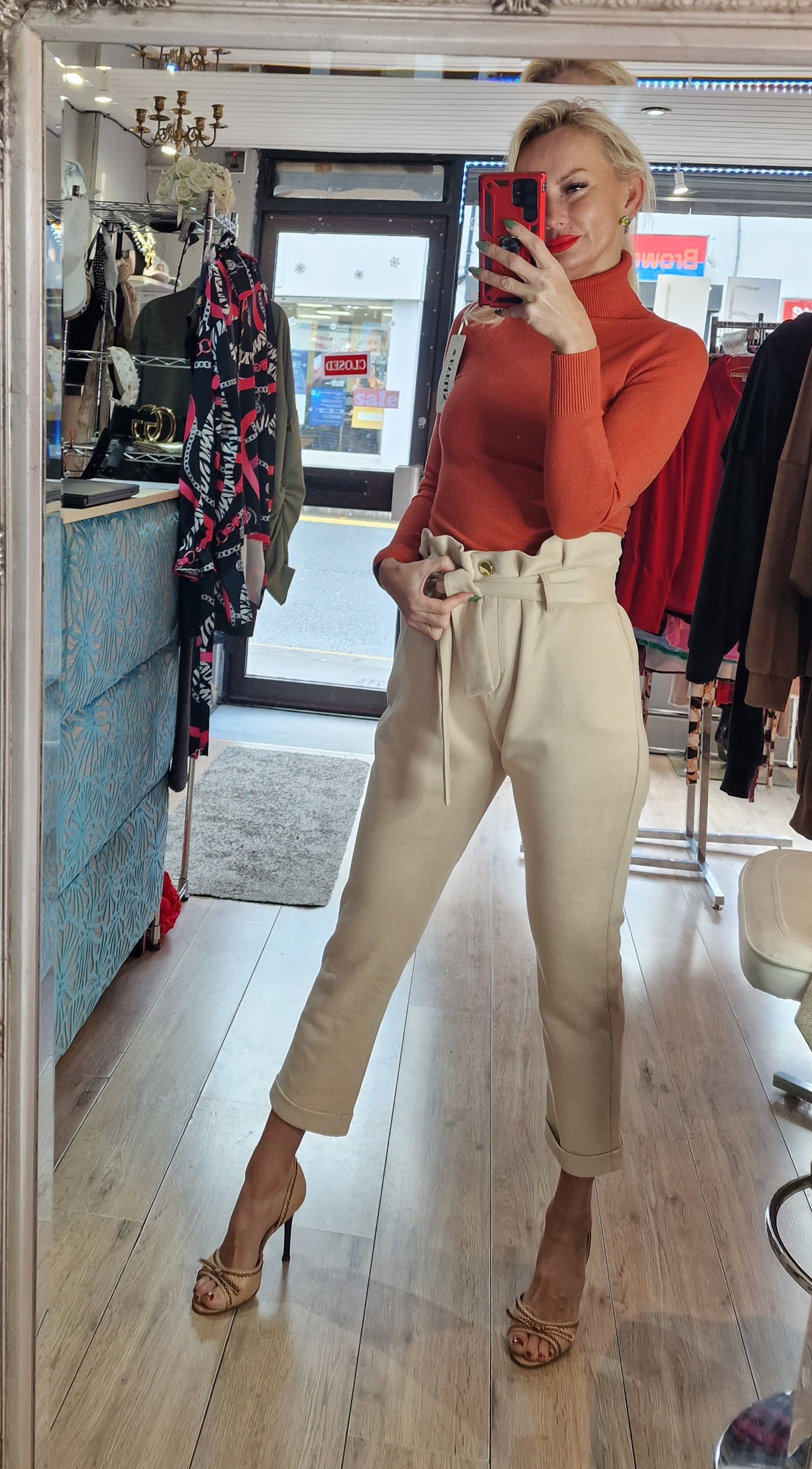 Suede Trousers With Belt