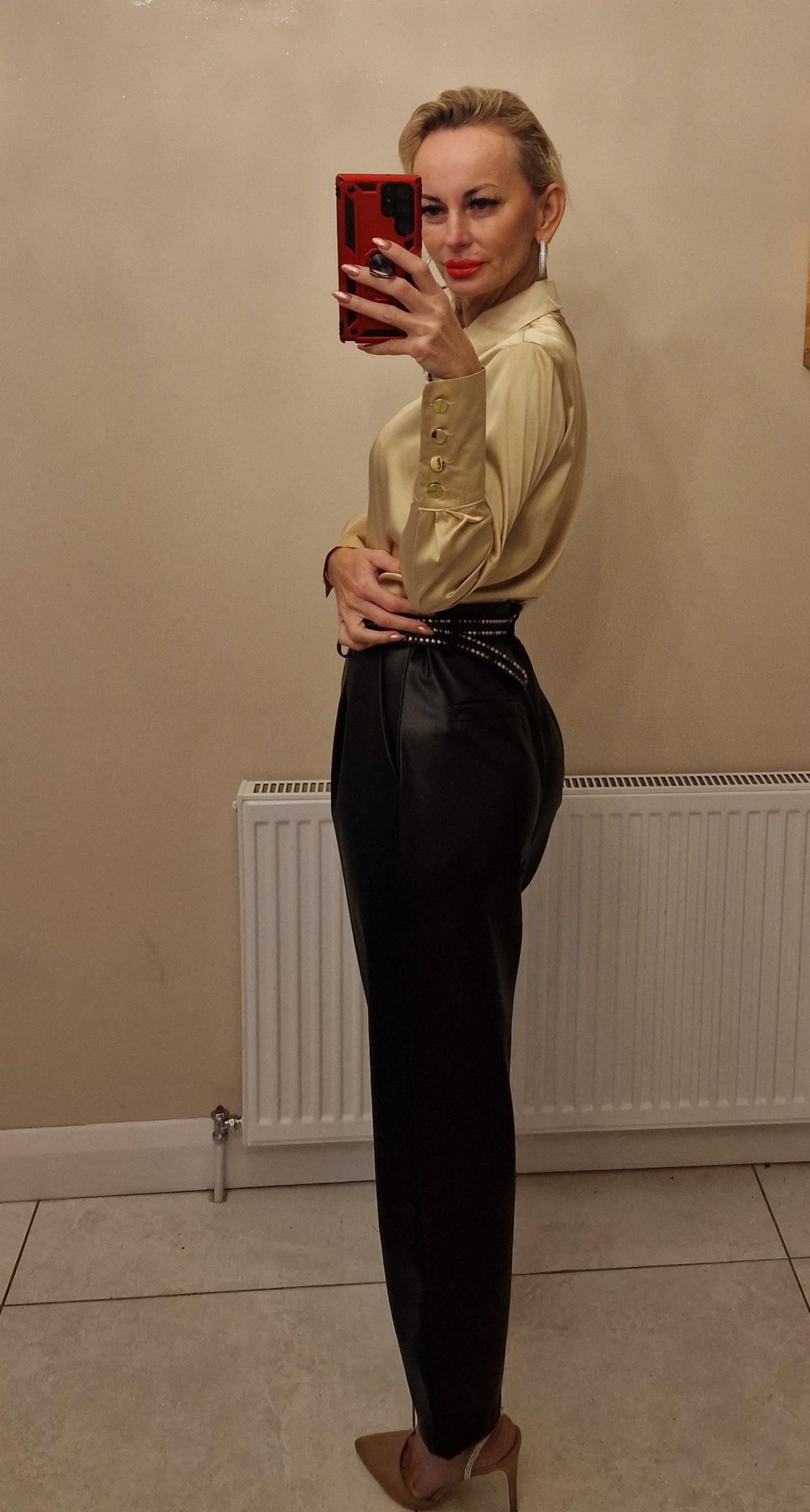 Eco Leather Trousers From Italy