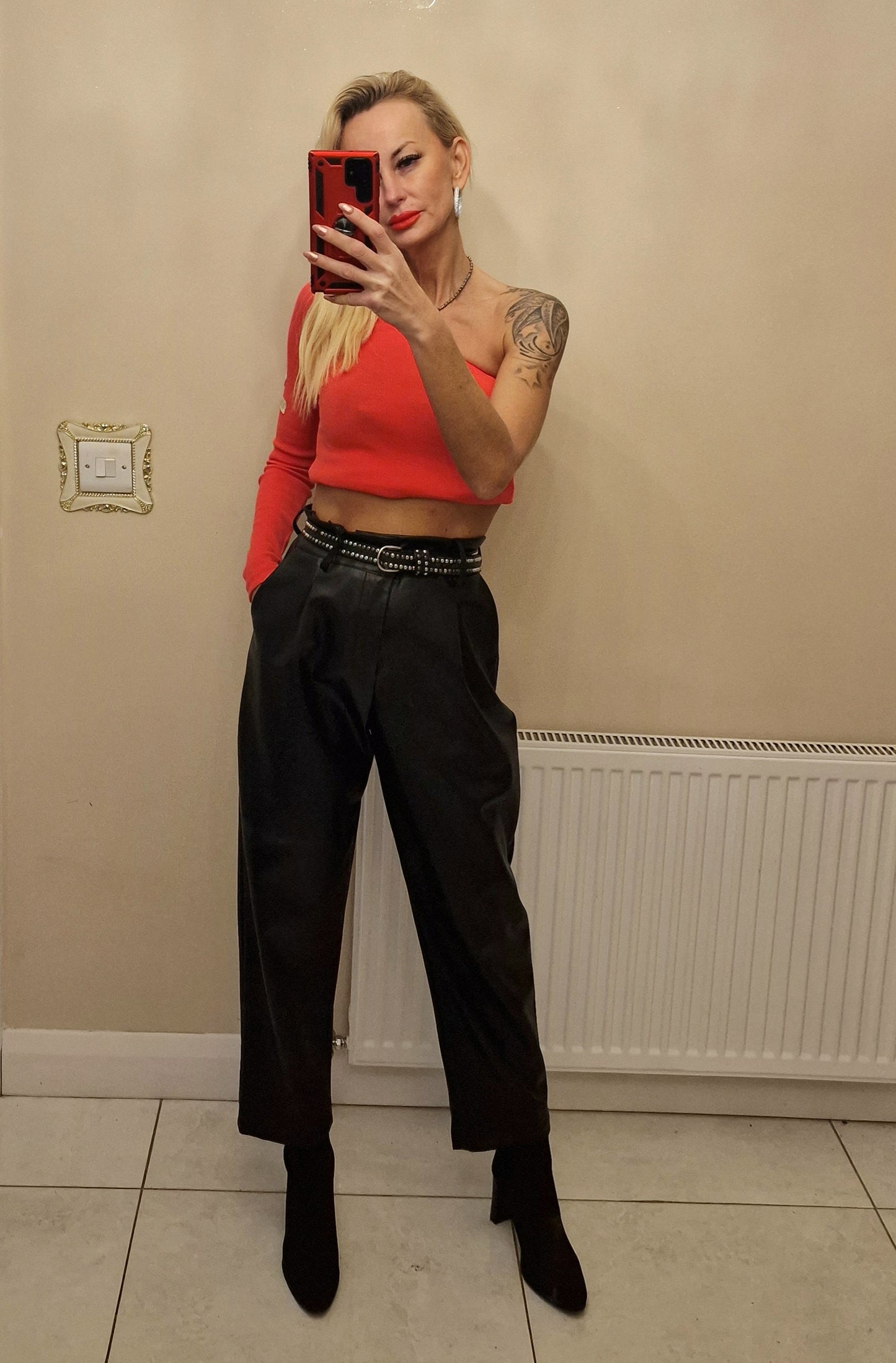 Eco Leather Trousers From Italy